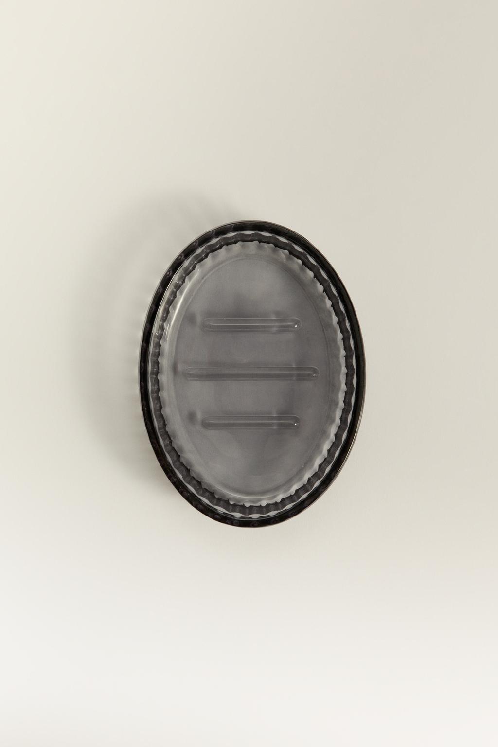 Jabonera vidrio rayado