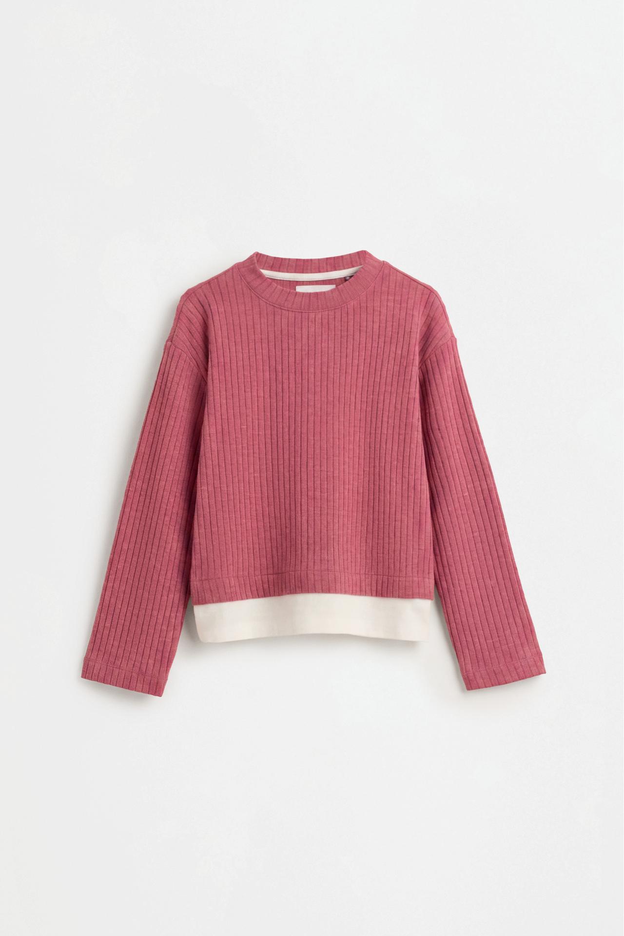 Ribbed knit sweater and trousers co-ord — PINK