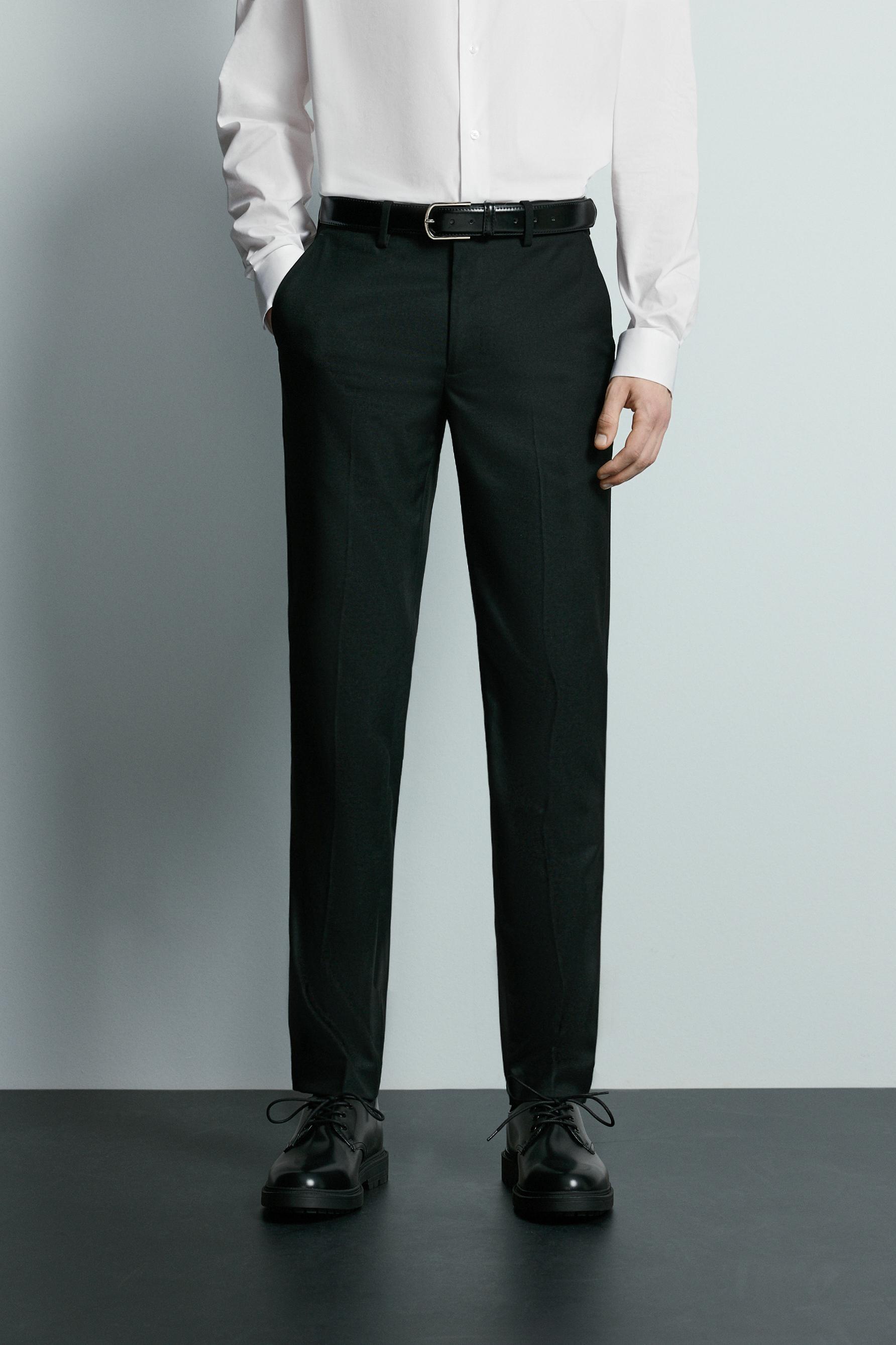 Slim fit suit trousers — BLACK