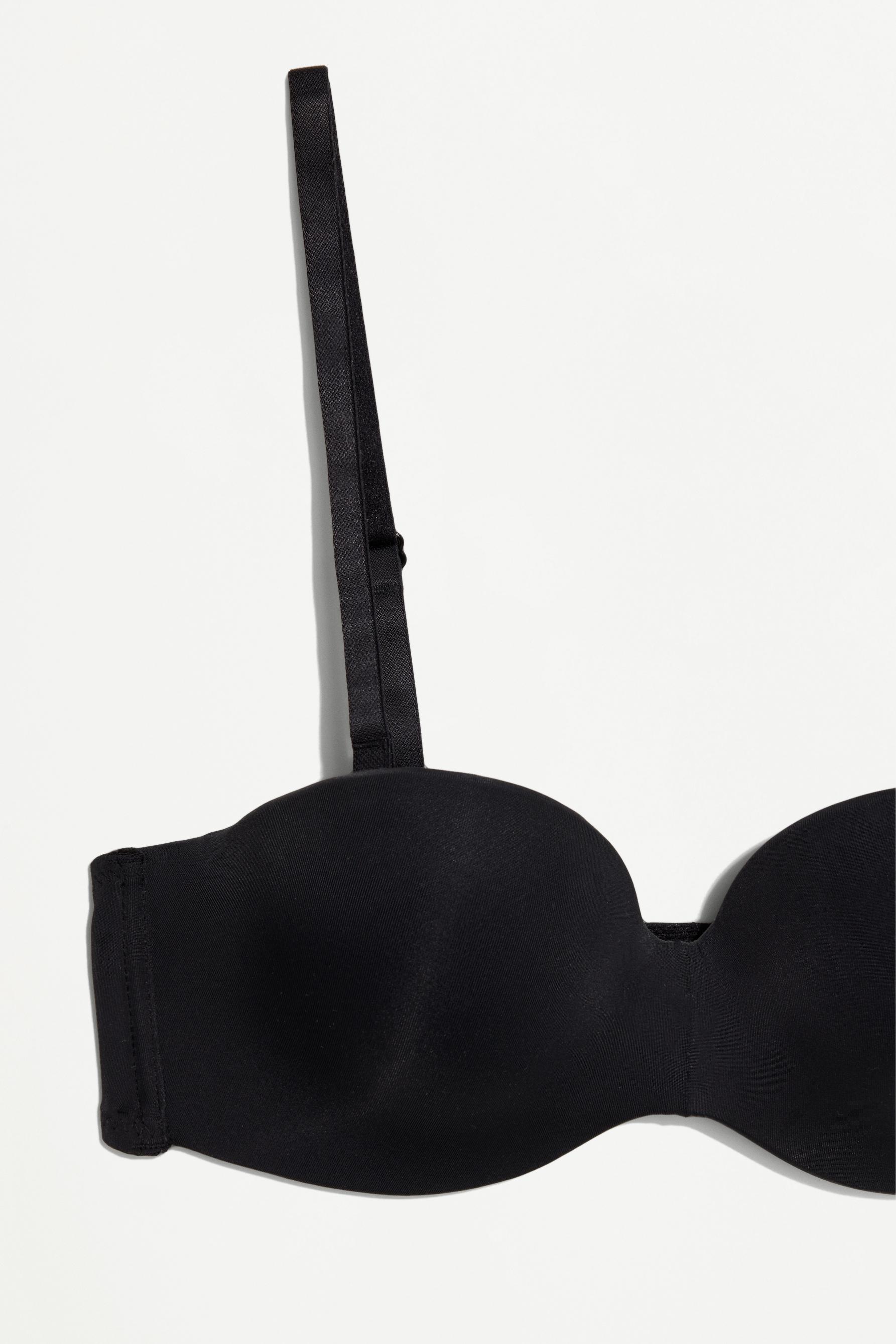 Bandeau push-up bra — BLACK