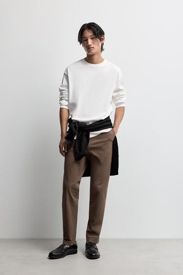 Skinny fit chino trousers — BROWN 1