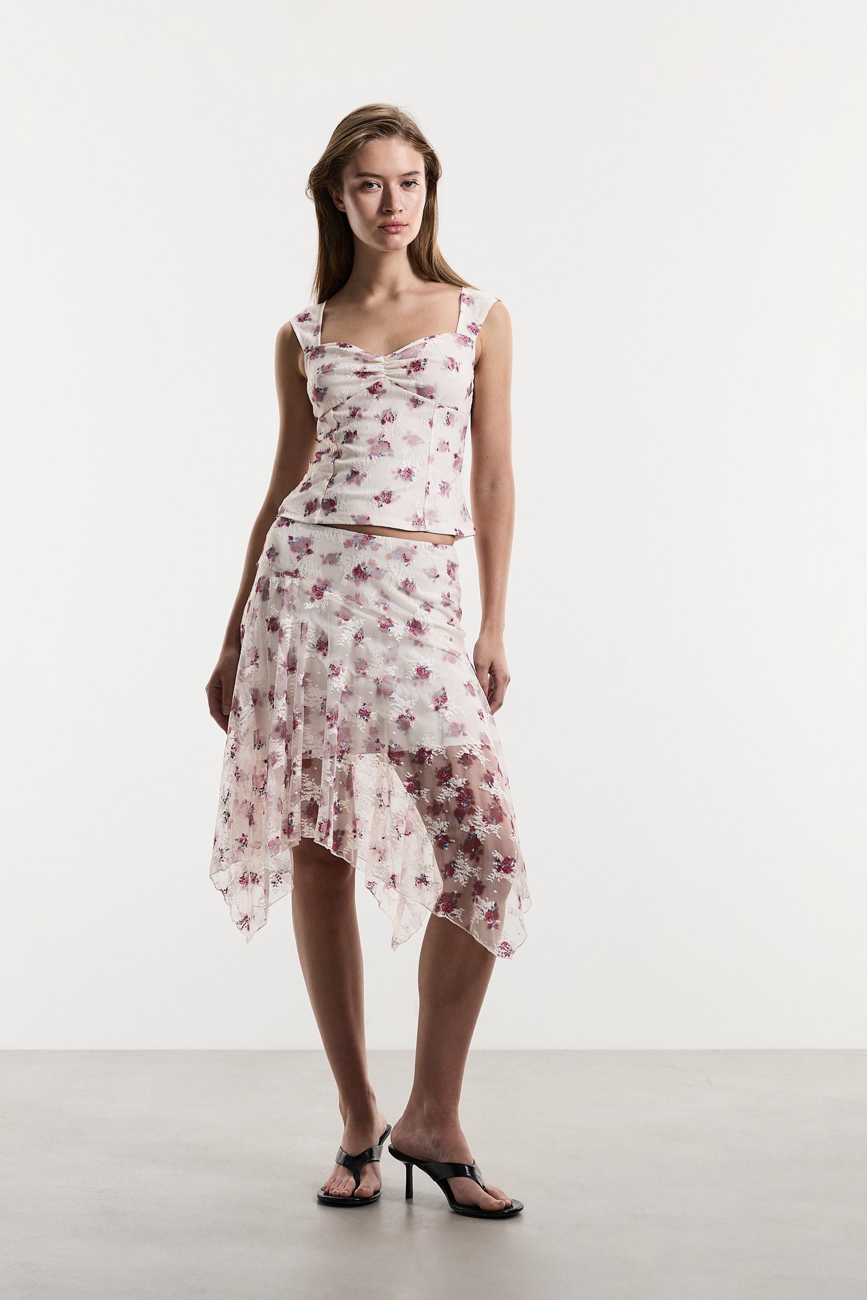 Floral print top — OFF WHITE