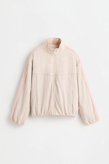 Polyamide jacket with side stripe — MAUVE 1