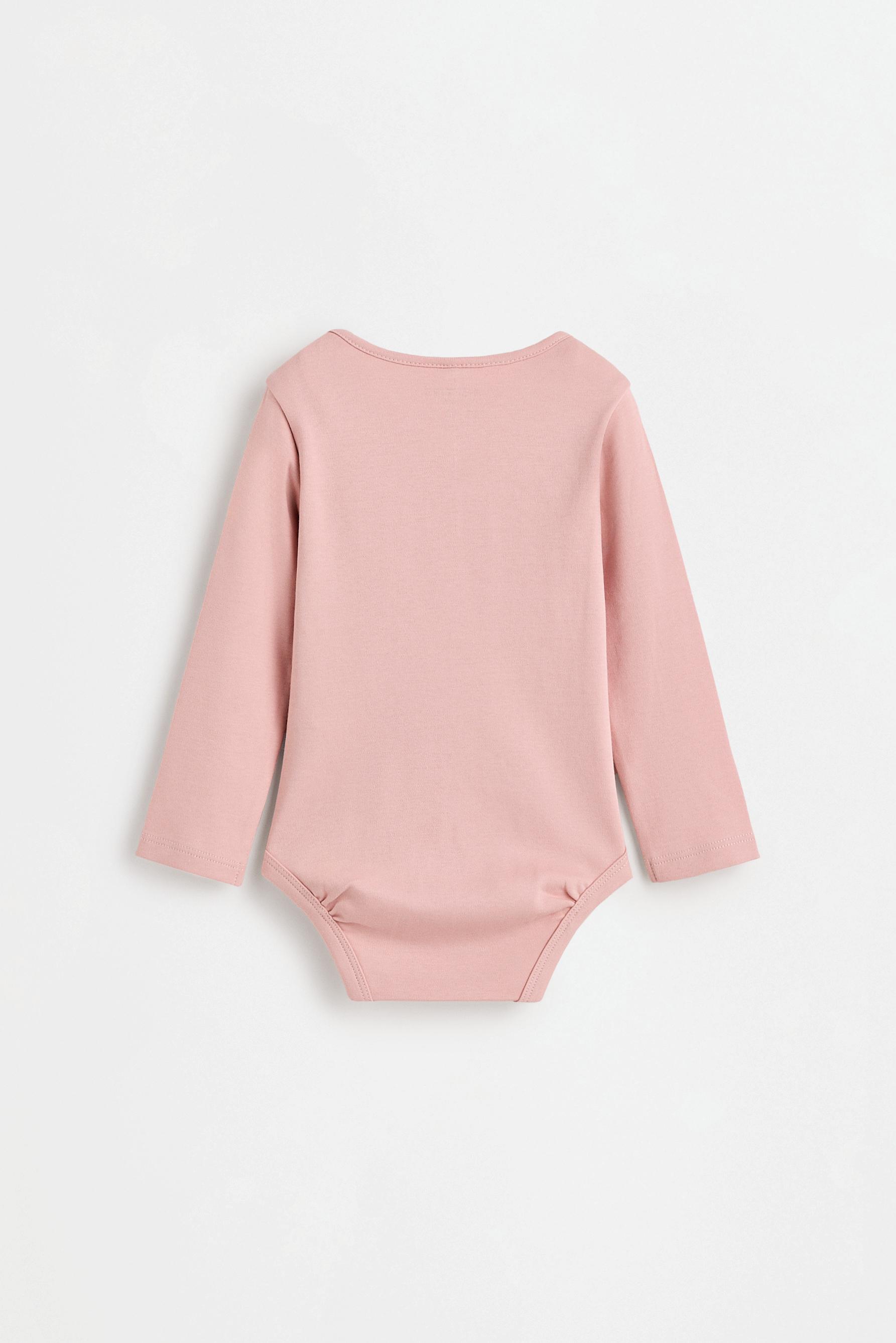 Plain long sleeve bodysuits (4-pack) — PINK
