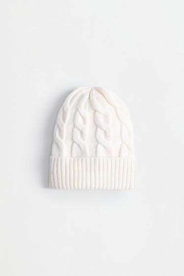 Cable-knit beanie — ECRU 2