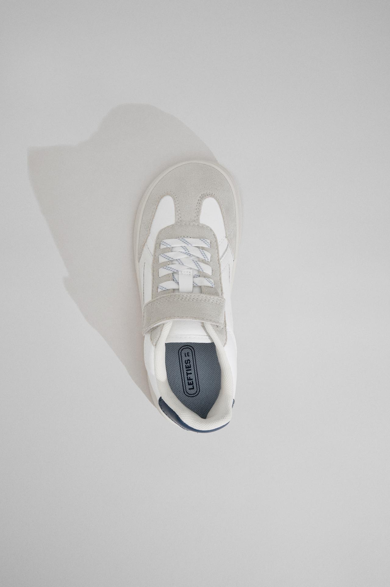 Barefoot mixed-material sneakers — WHITE