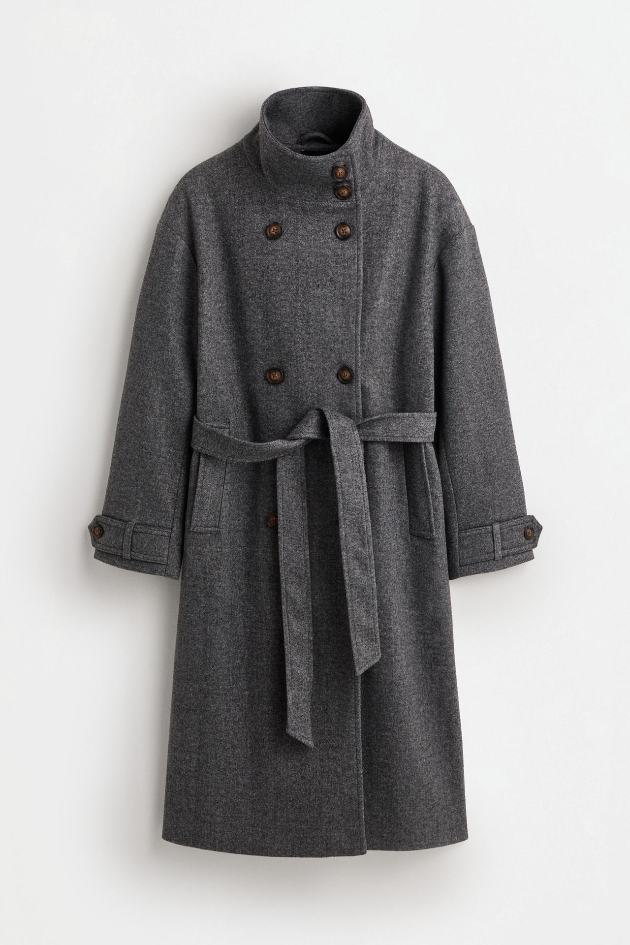 Long cloth coat — DARK GREY