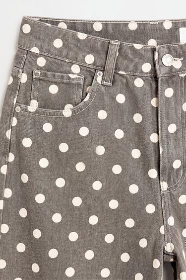 Basic printed culotte jeans — PEARL/BEIGE 7