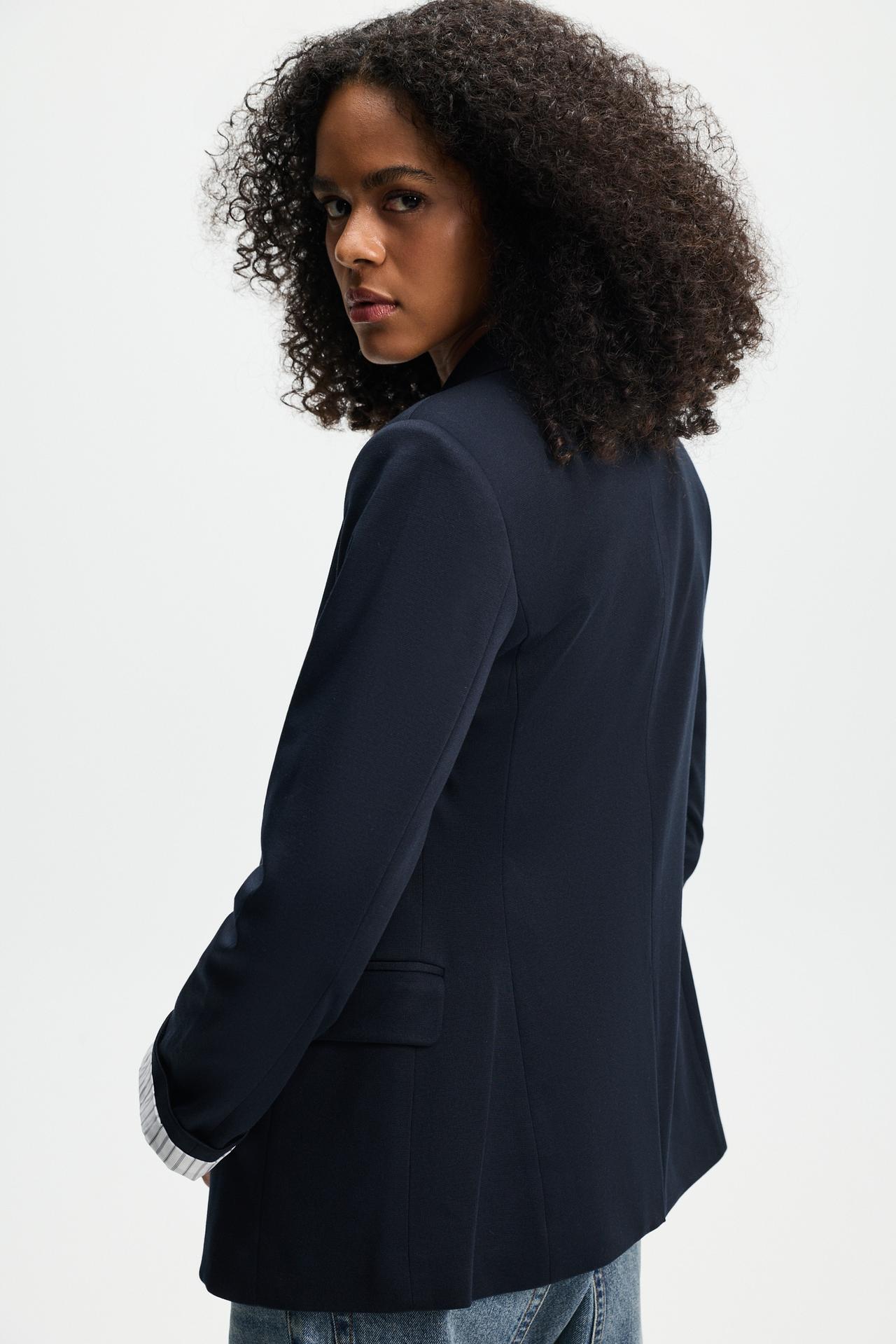 Striped cuff blazer — DARK NAVY