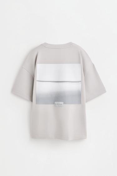 Printed interlock T-shirt — PEARL GREY 7