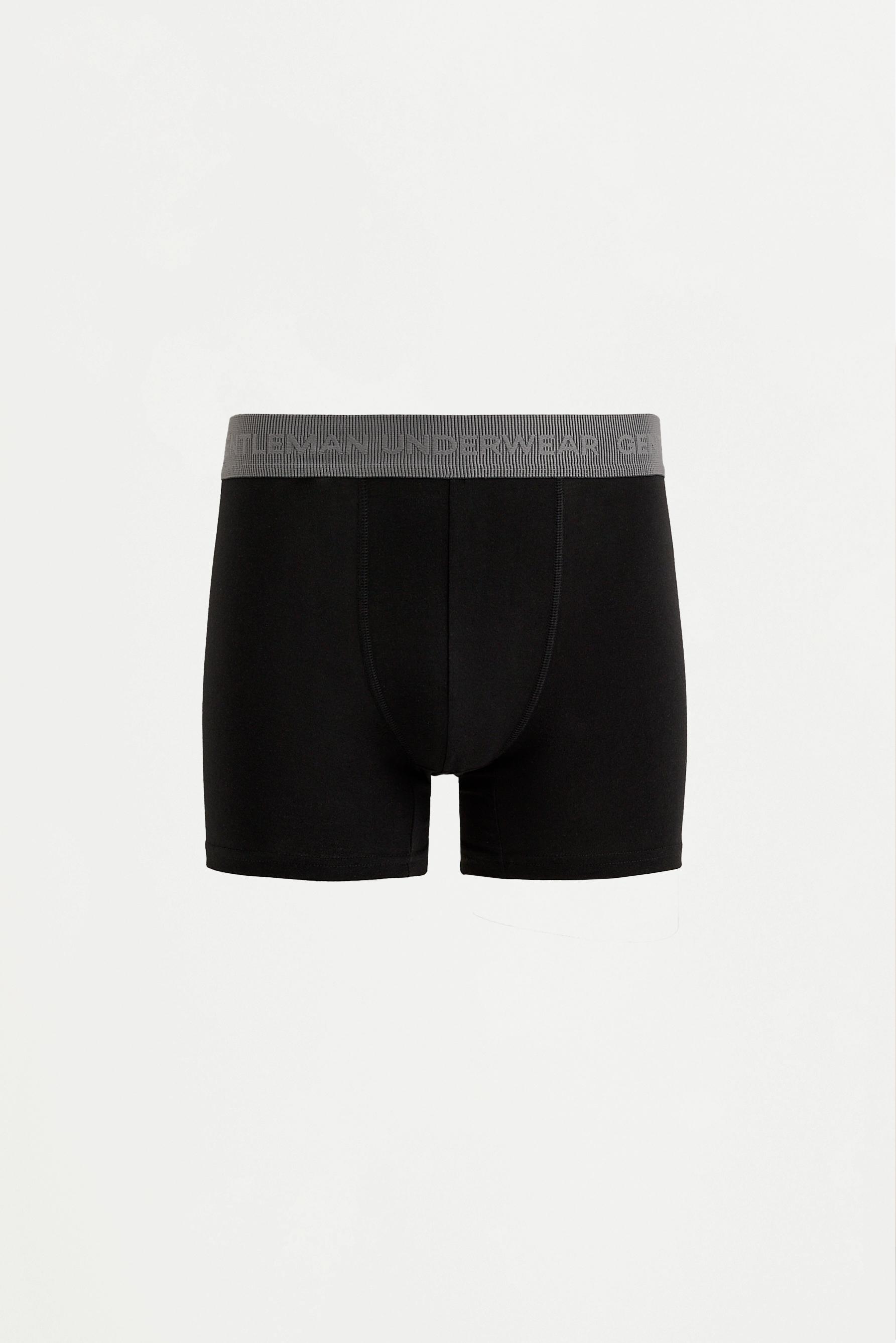 5-pack of long slogan boxers — BLACK