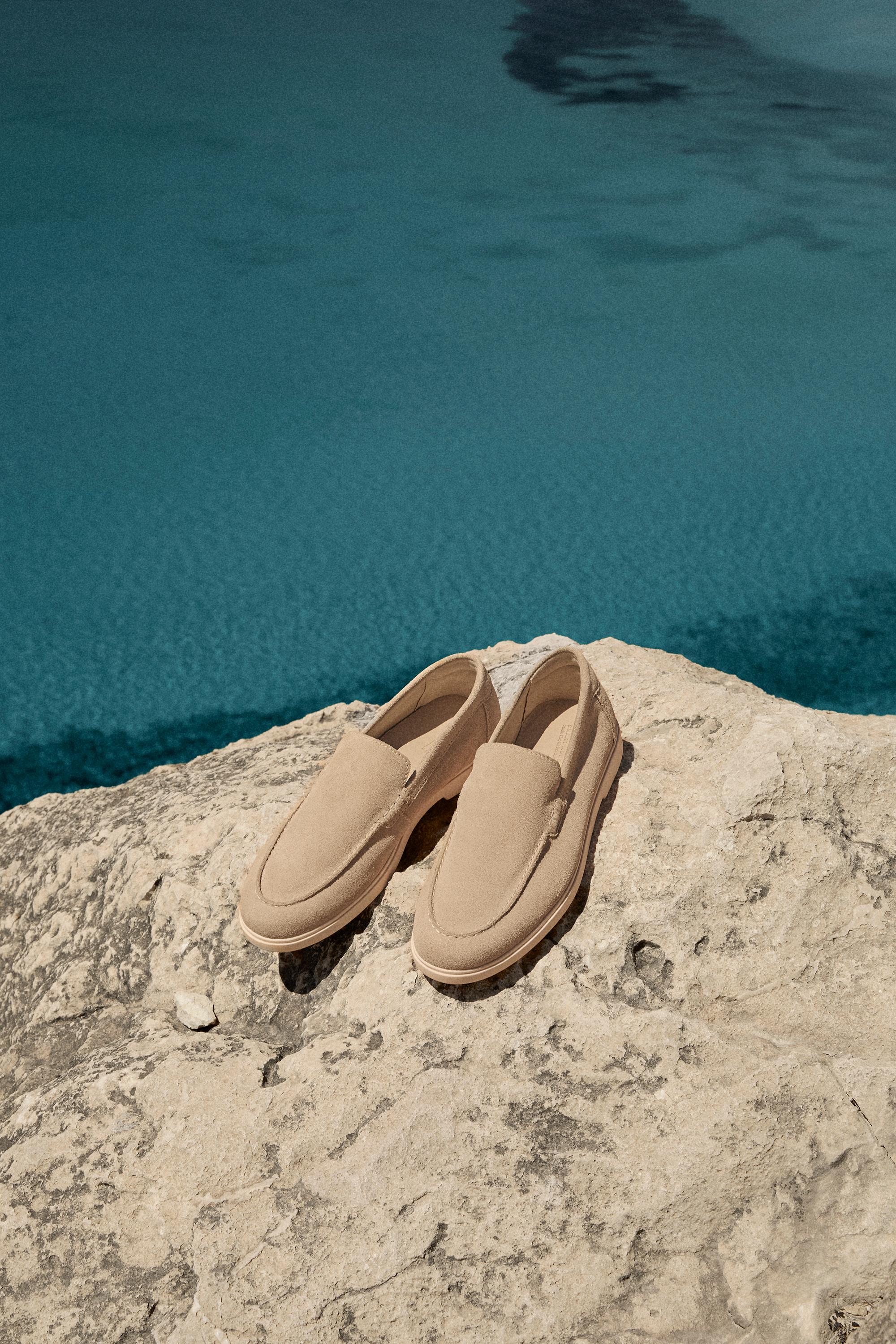 Casual leather loafers — BEIGE