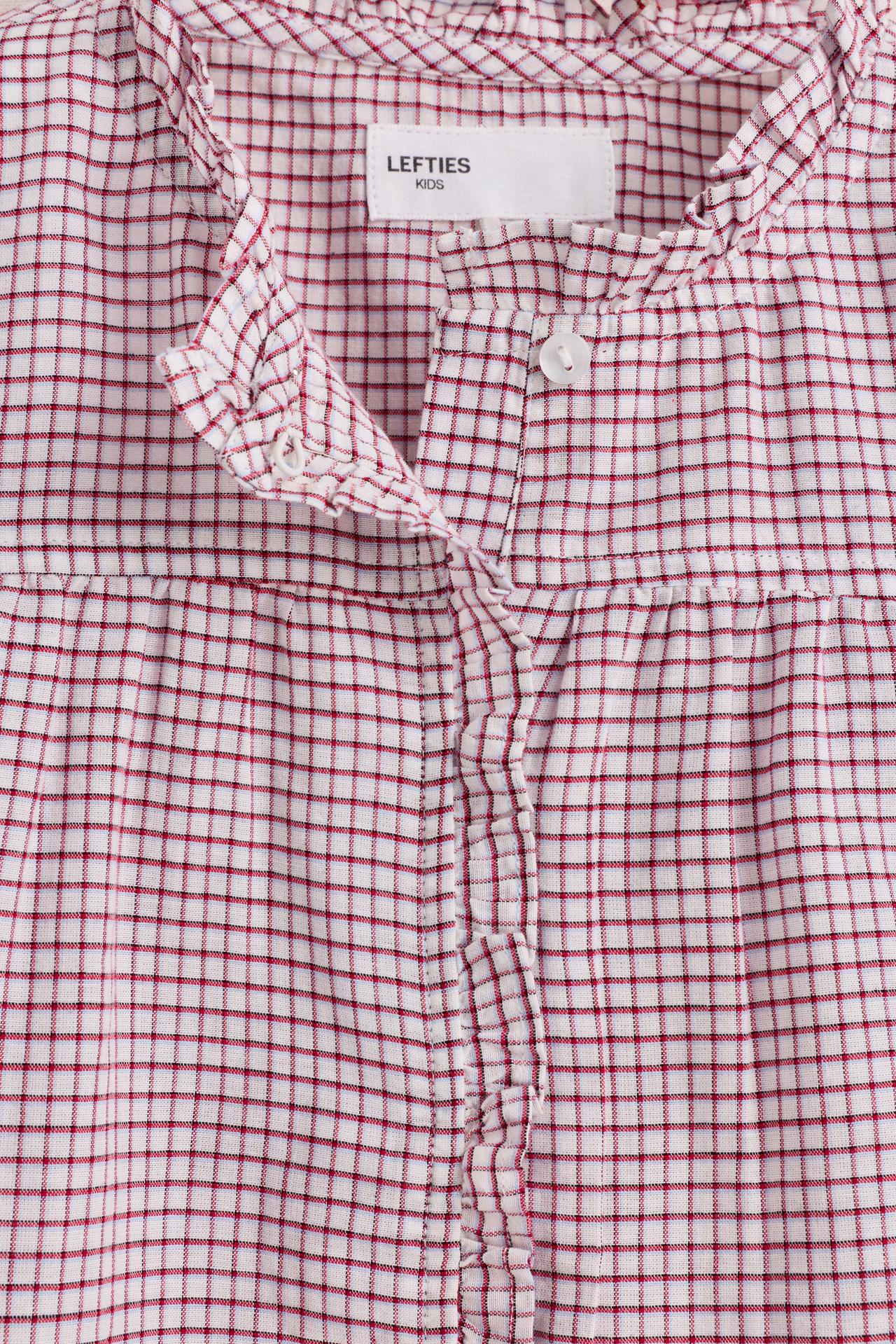 Plaid suede ruffle shirt — WHITE