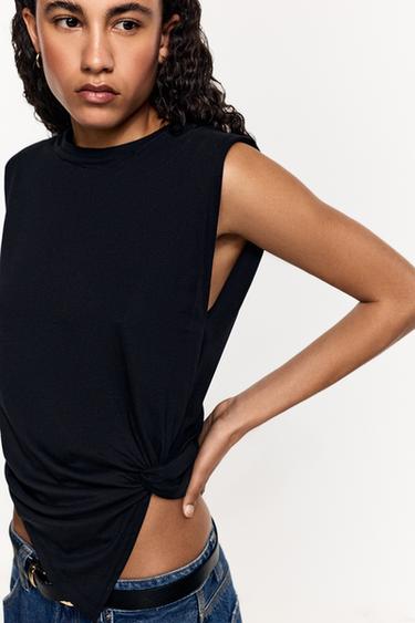 Knotted T-shirt — BLACK 3