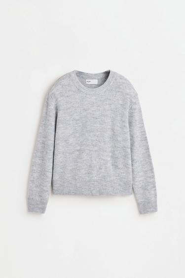 Fluffy knit sweater — PEARL MARL 1