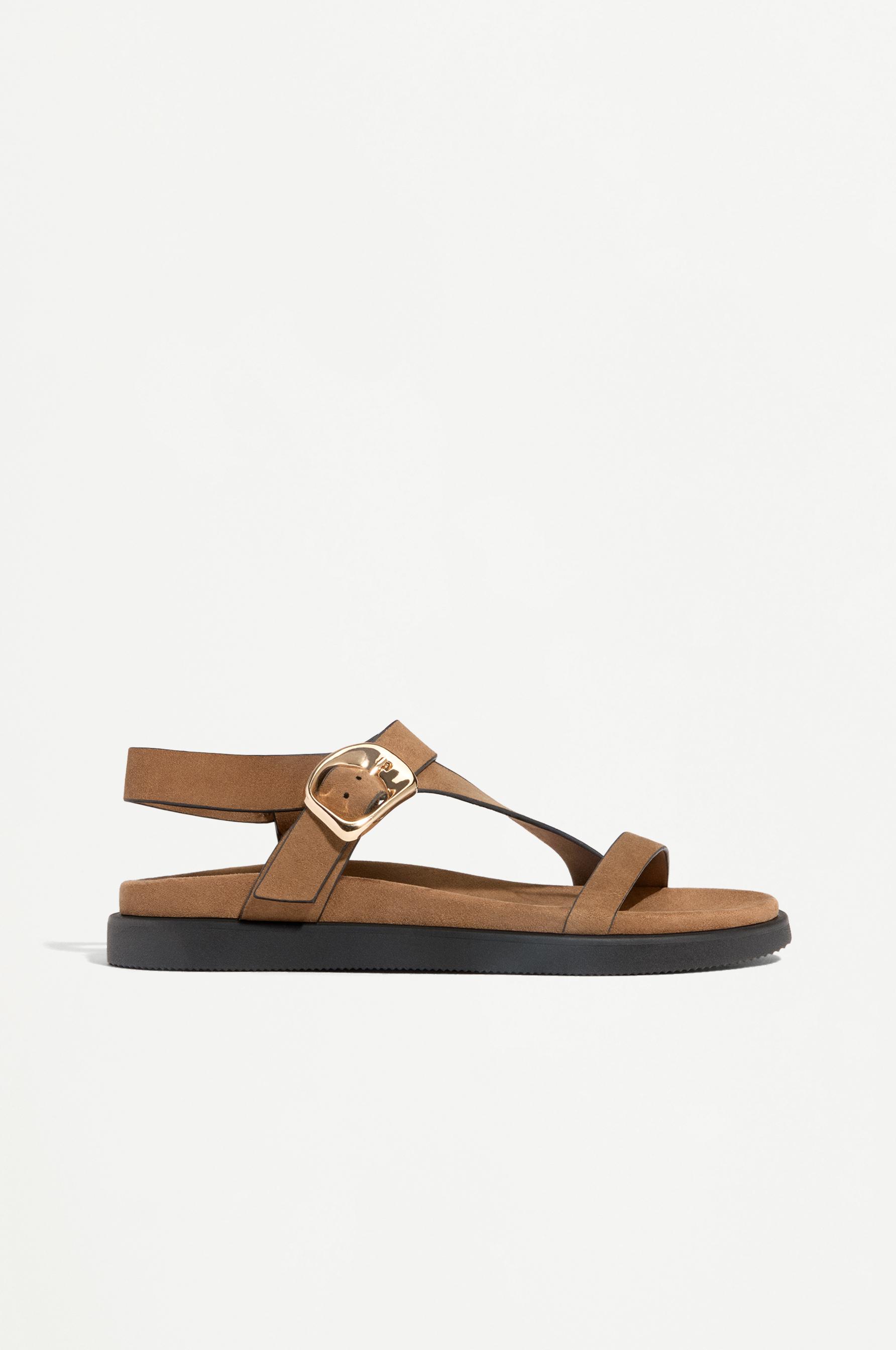 Strap flat sandals — LEATHER