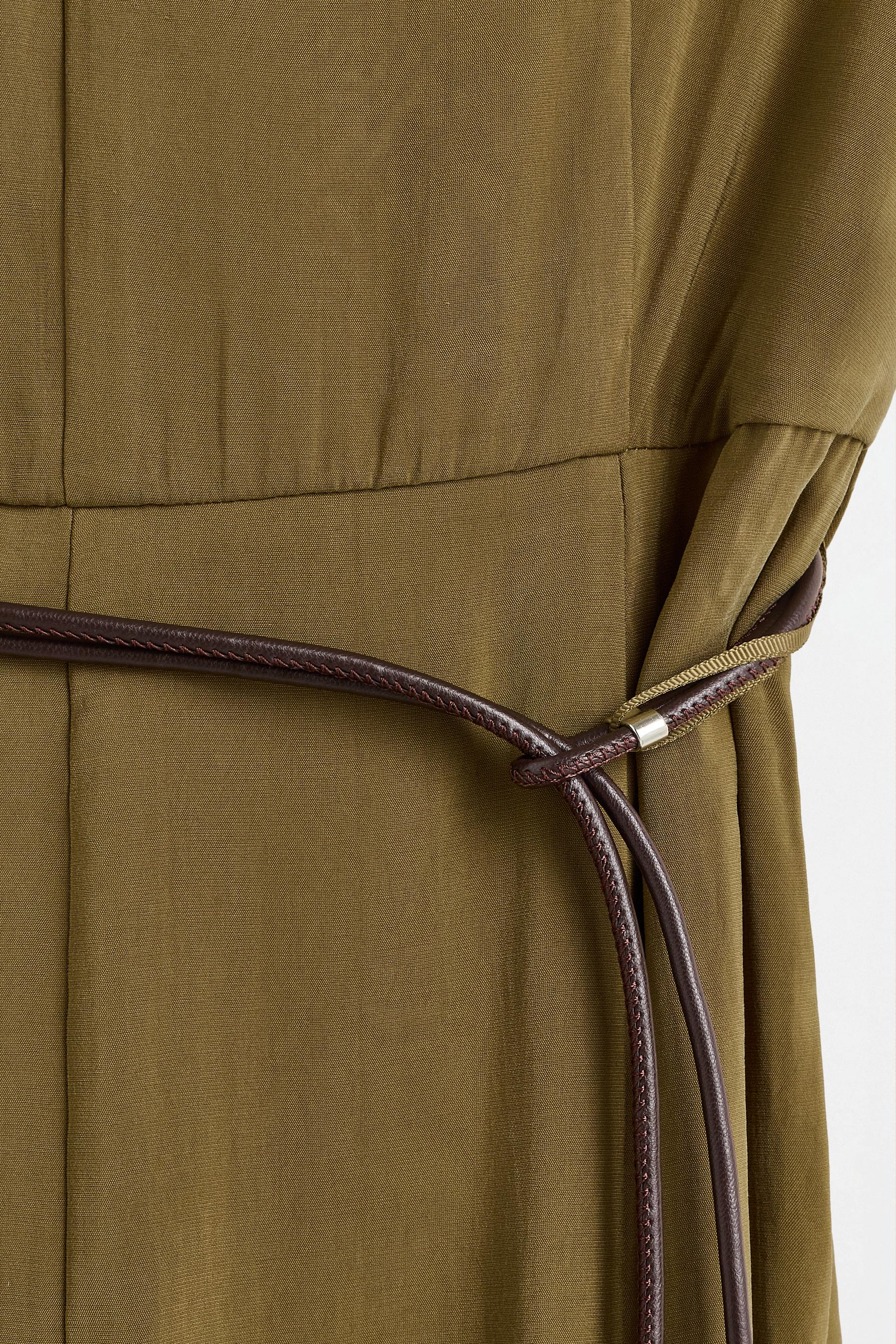 Midi dress with belt — KHAKI