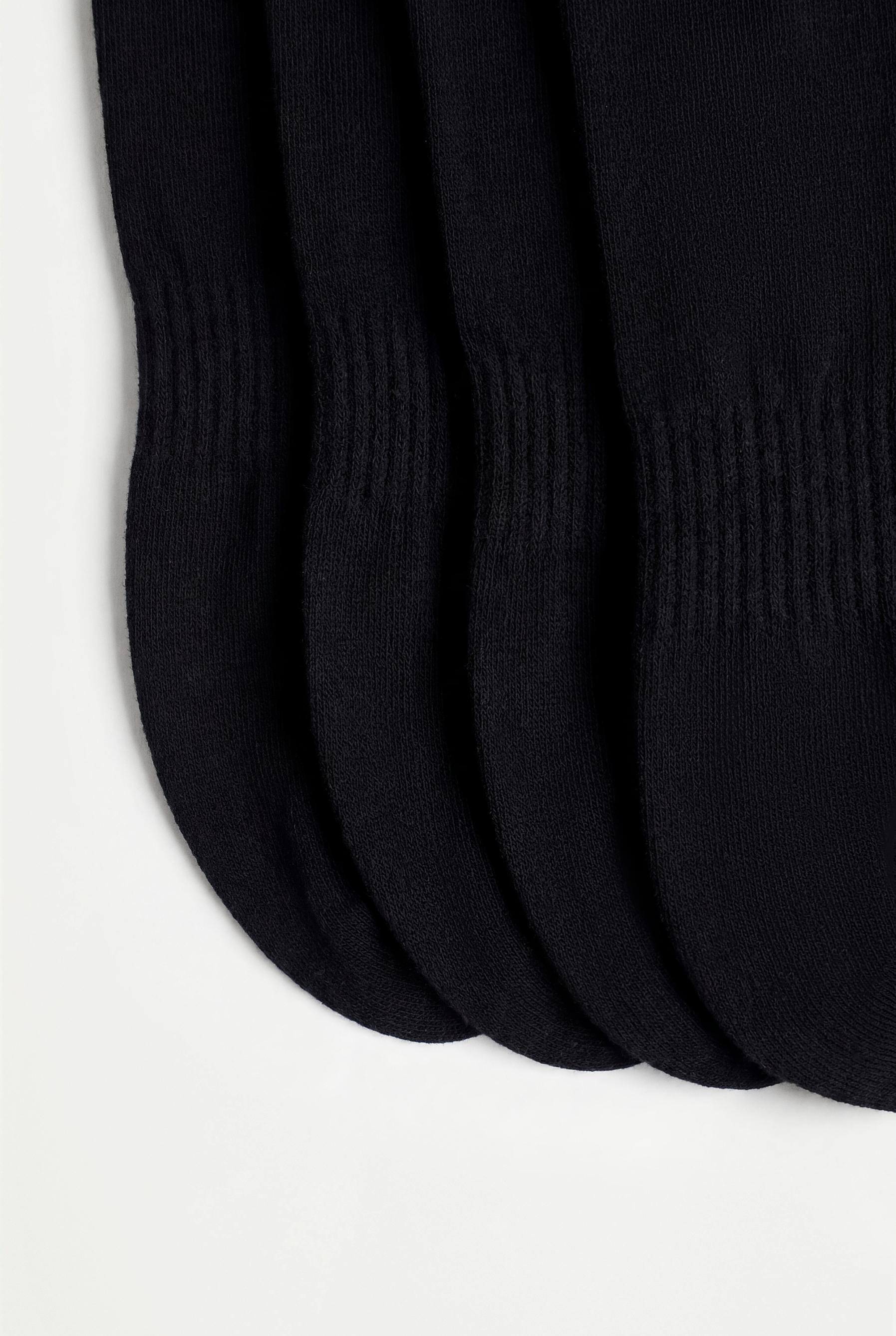 Basic No-Show Socks (4-Pack) — BLACK