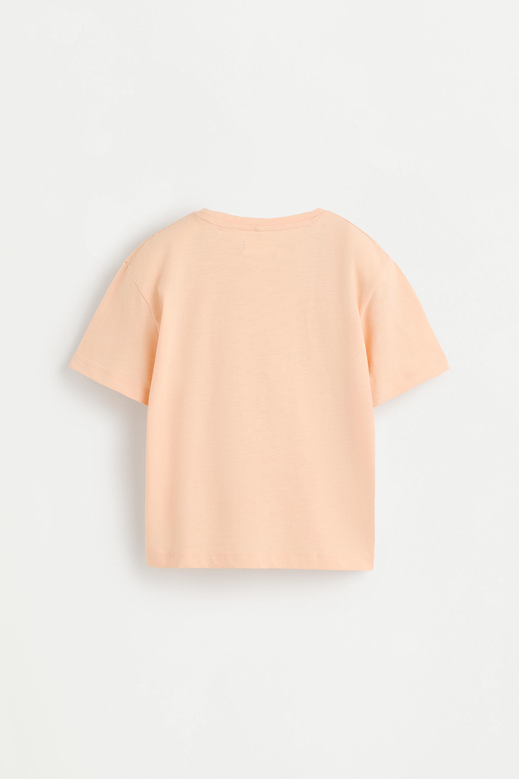 Ruffled Pocket T-shirt — TANGERINE