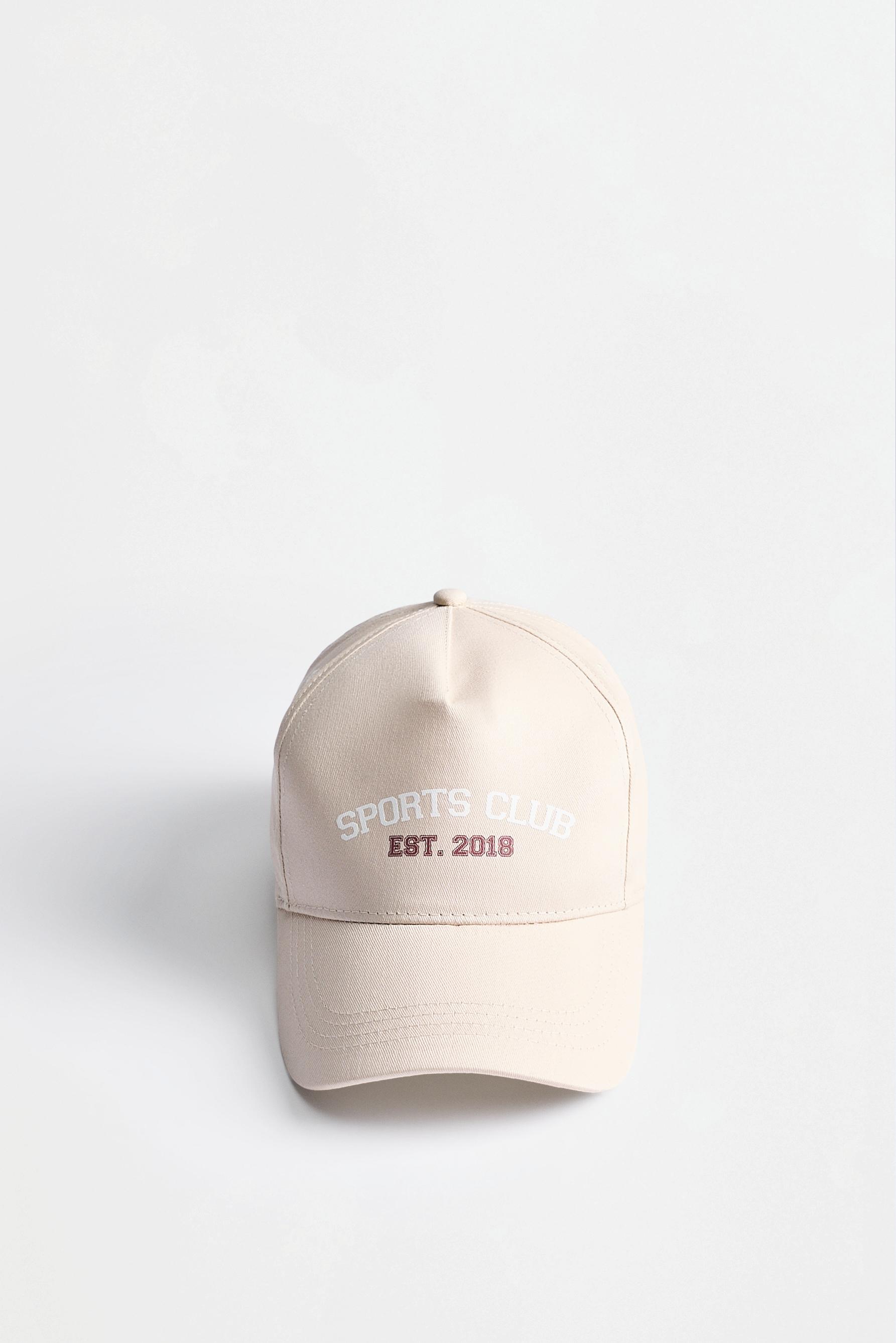 Sports Club text cap — GREEN/ECRU