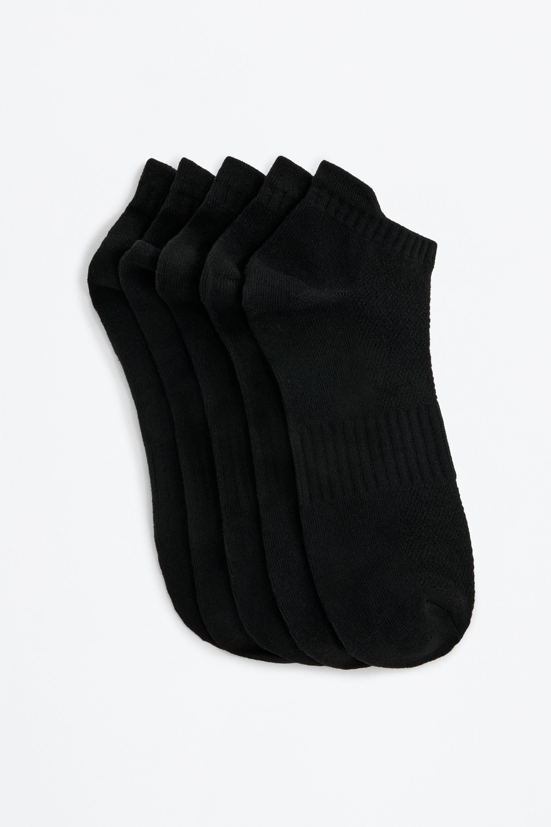 Short sports socks (5-pack) — BLACK