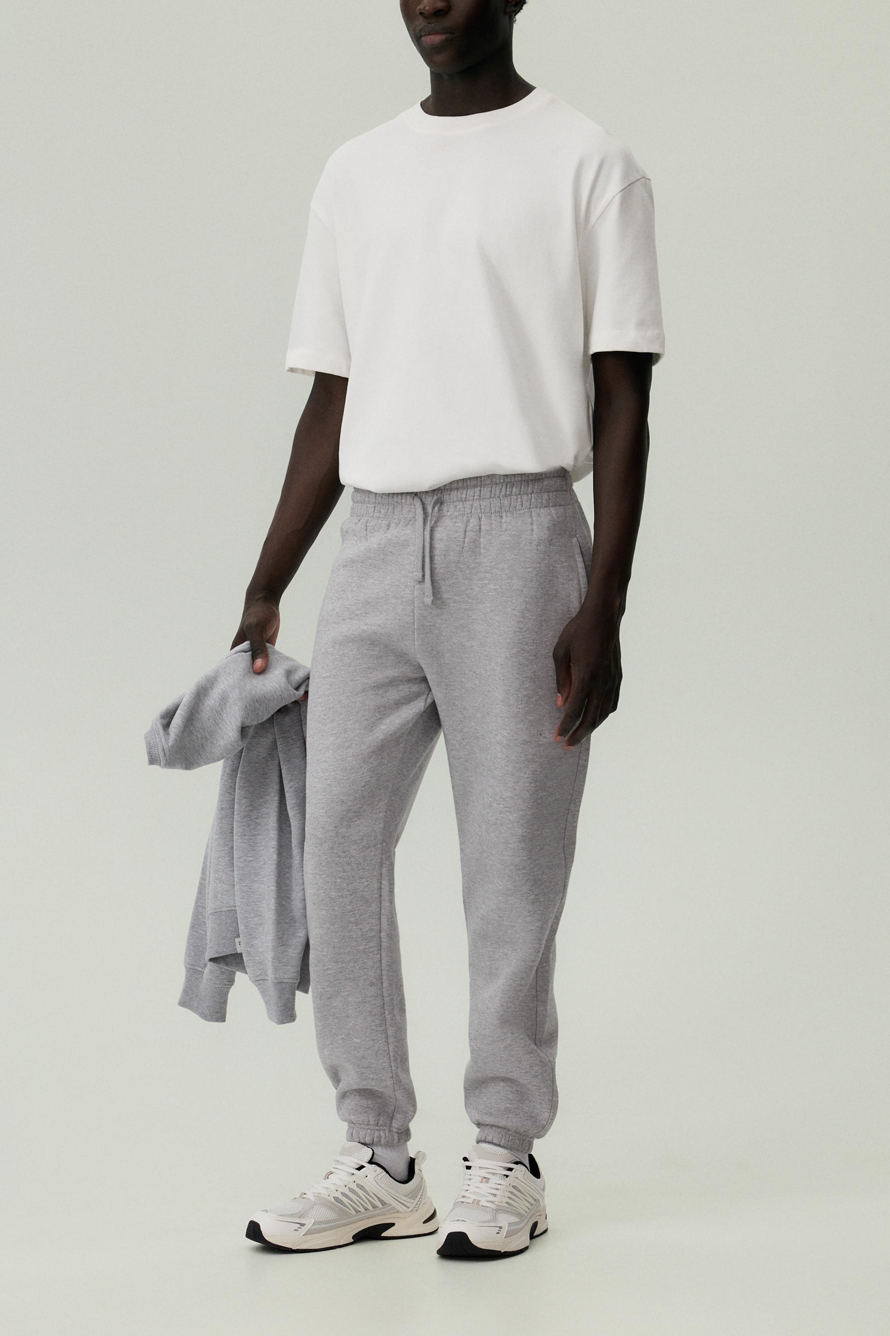 Slim fit tracksuit bottoms — GREY MARL
