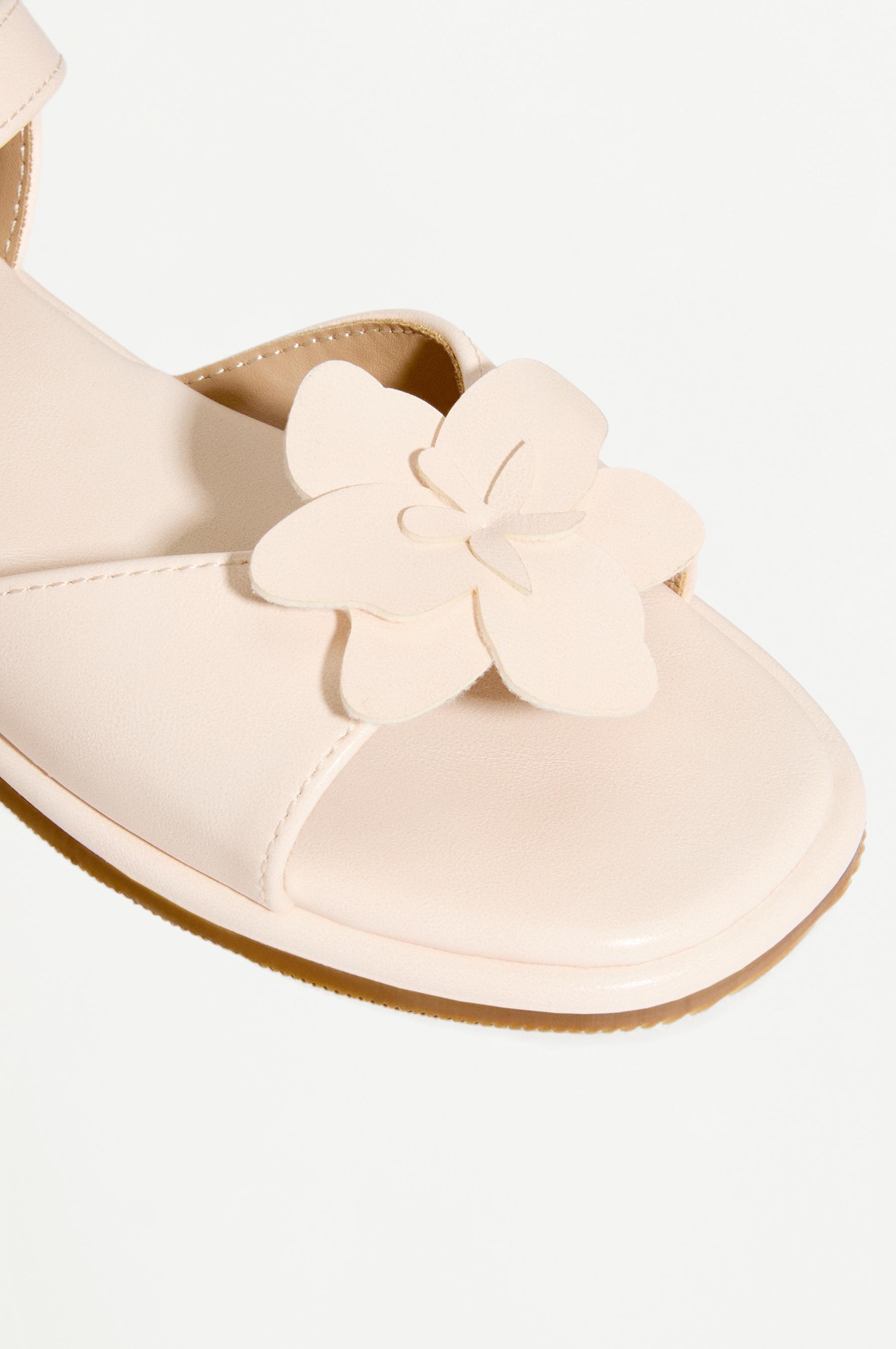 FLORAL SANDALS — ECRU