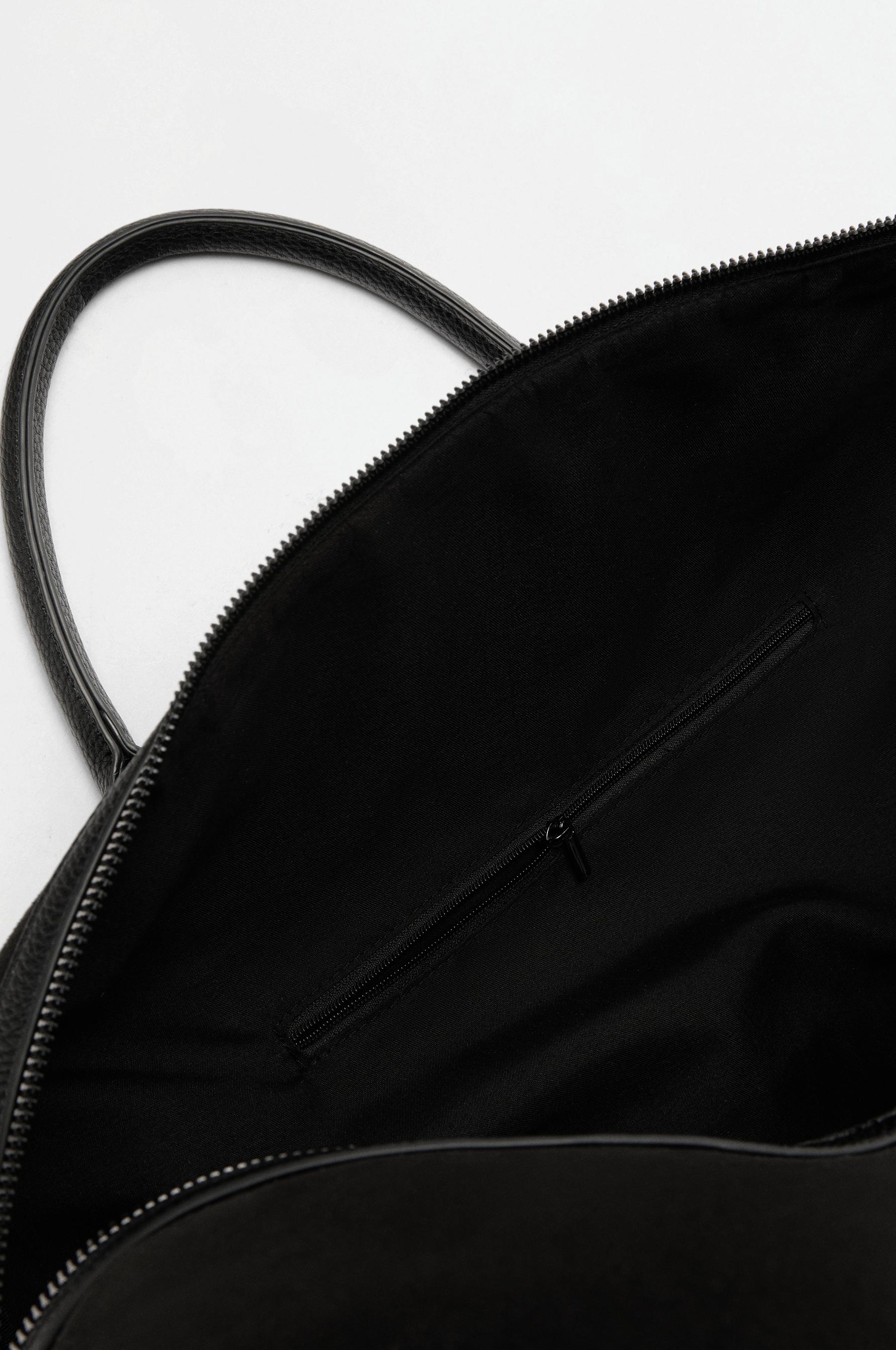 Faux suede bowling bag — BLACK