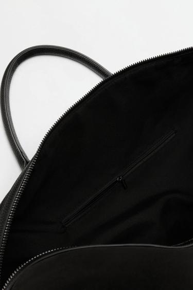 Faux suede bowling bag — BLACK 4