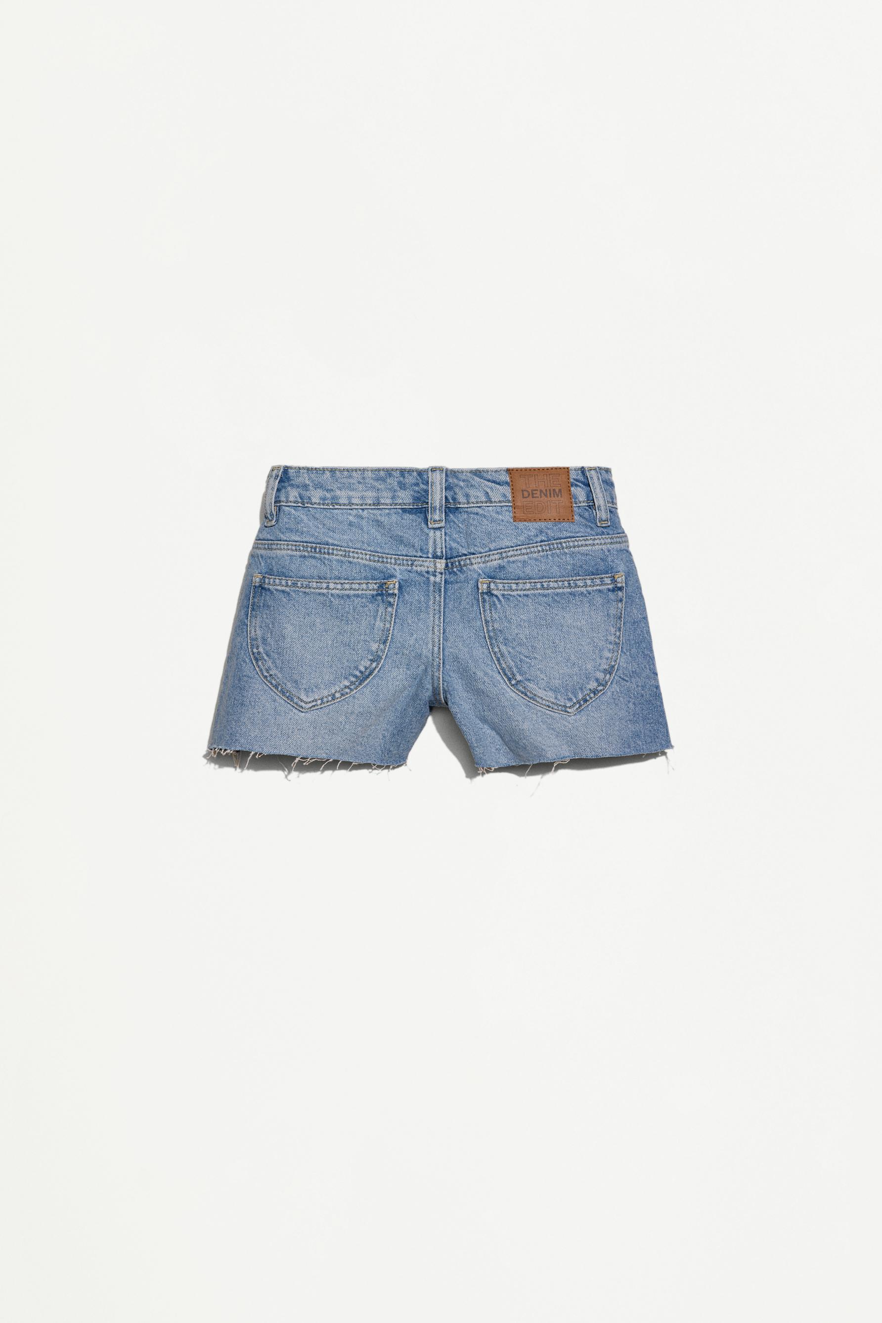 Frayed denim shorts — PALE BLUE