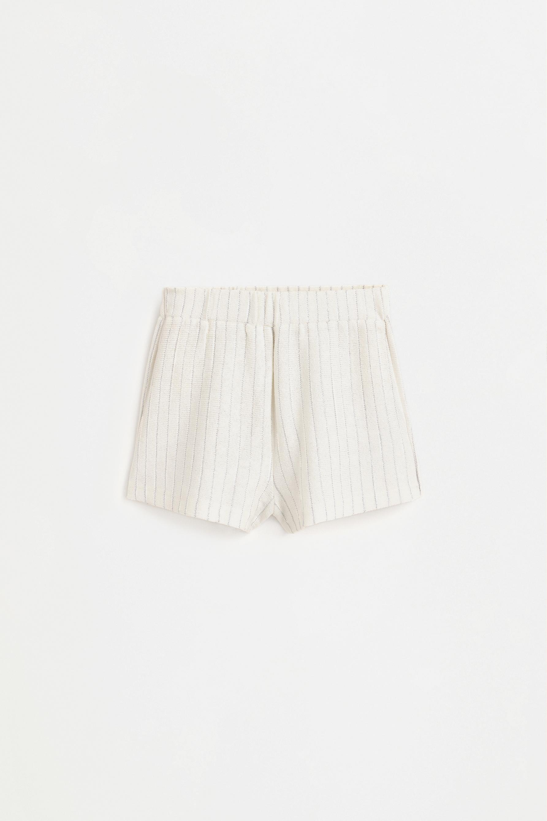 Shimmering bias cut shorts — SILVER