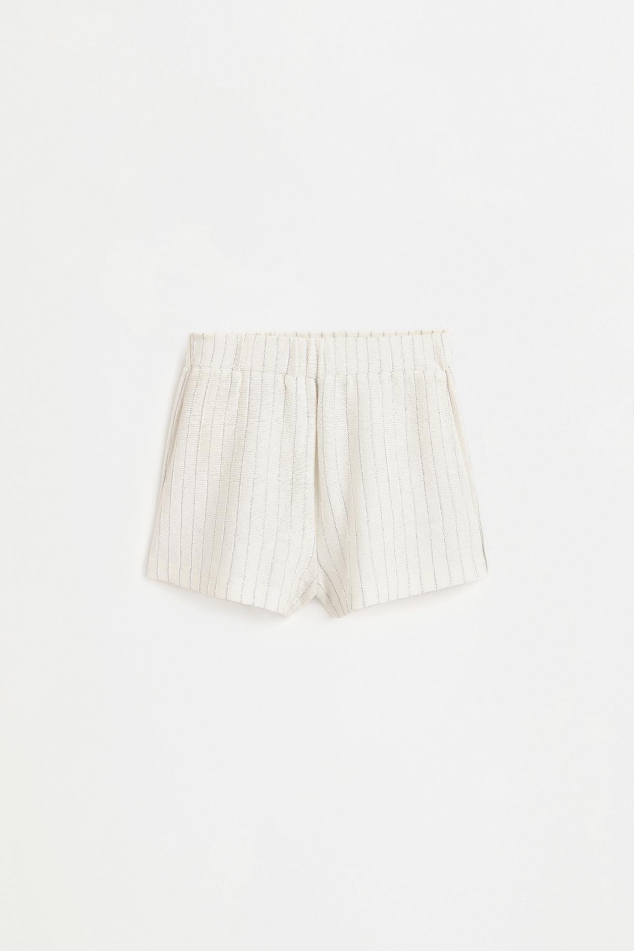 Shimmering bias cut shorts — SILVER