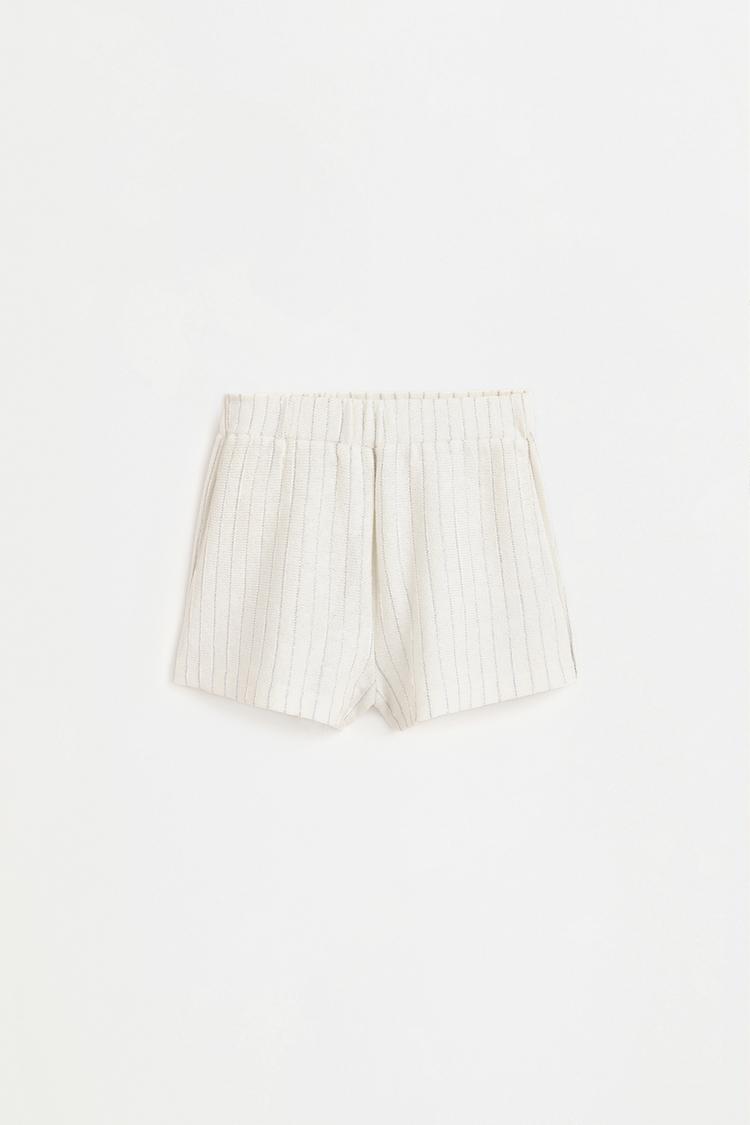 Shimmering bias cut shorts — SILVER