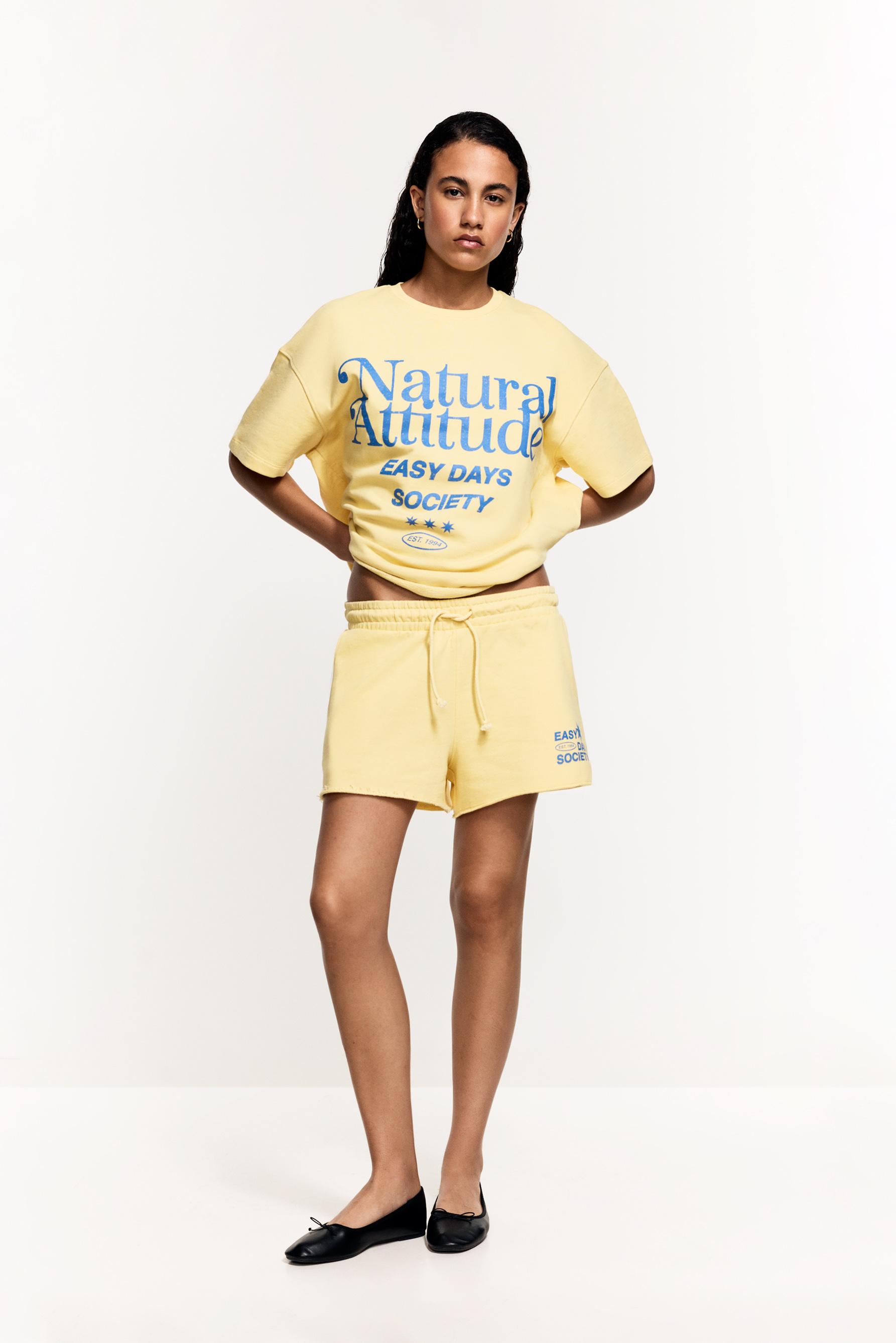 Printed shorts — PALE YELLOW