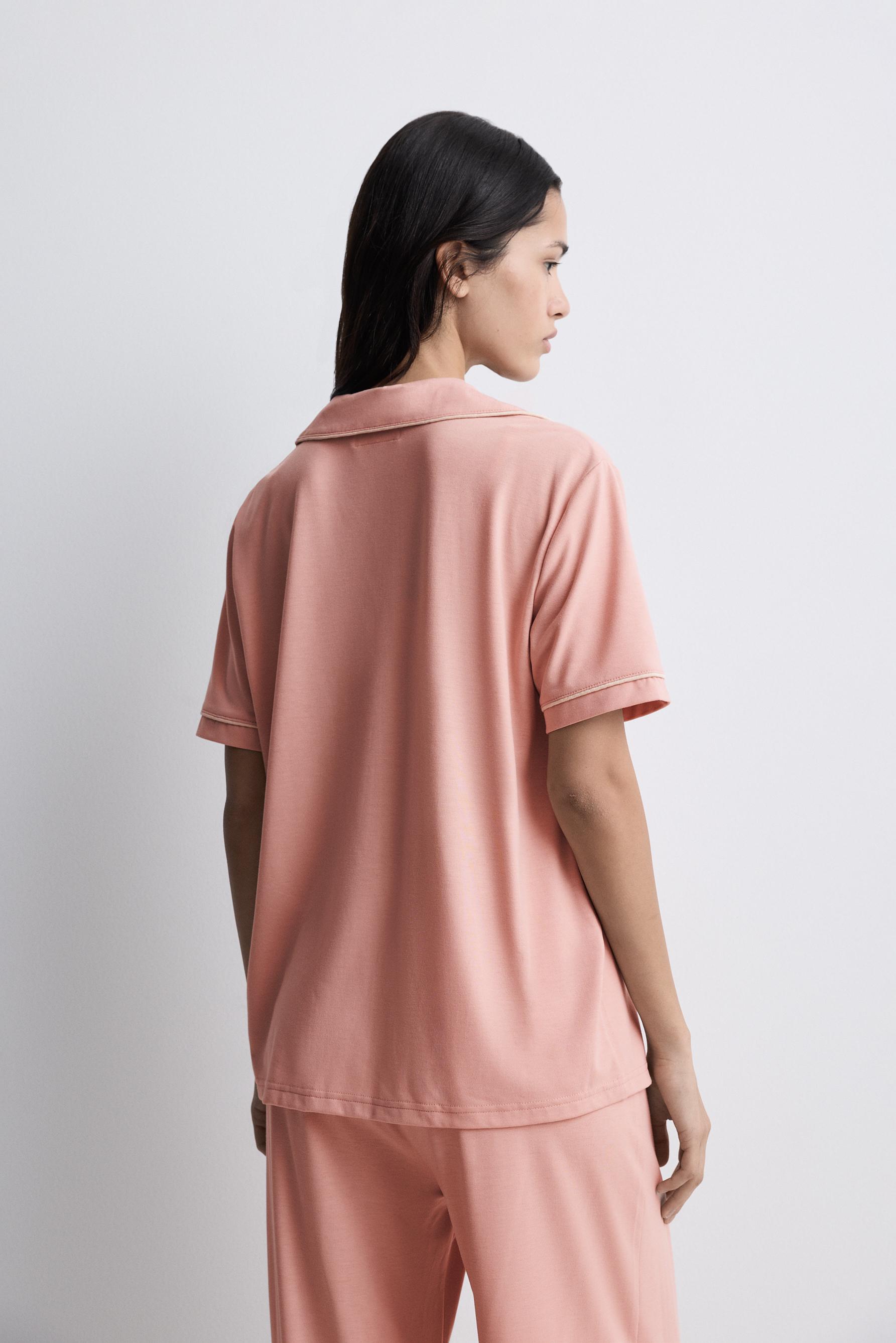 Long shirt-style pyjamas — PASTEL PINK