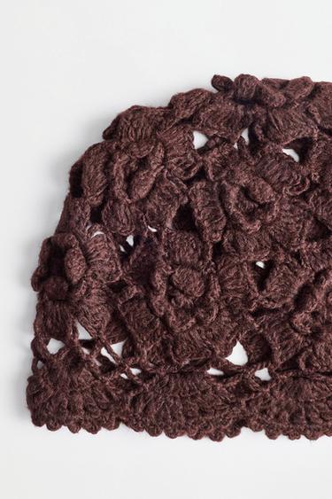 Openwork beanie — DARK BROWN 4