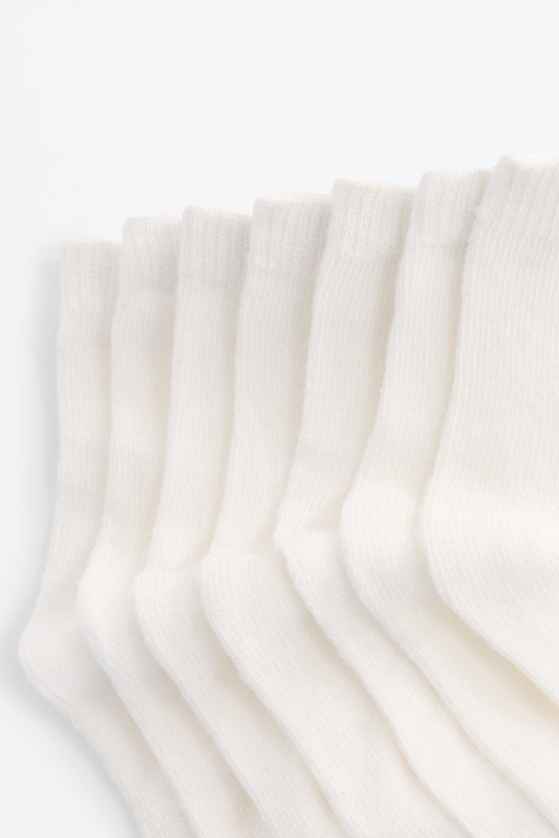 Colour block long socks (Pack 7) — WHITE