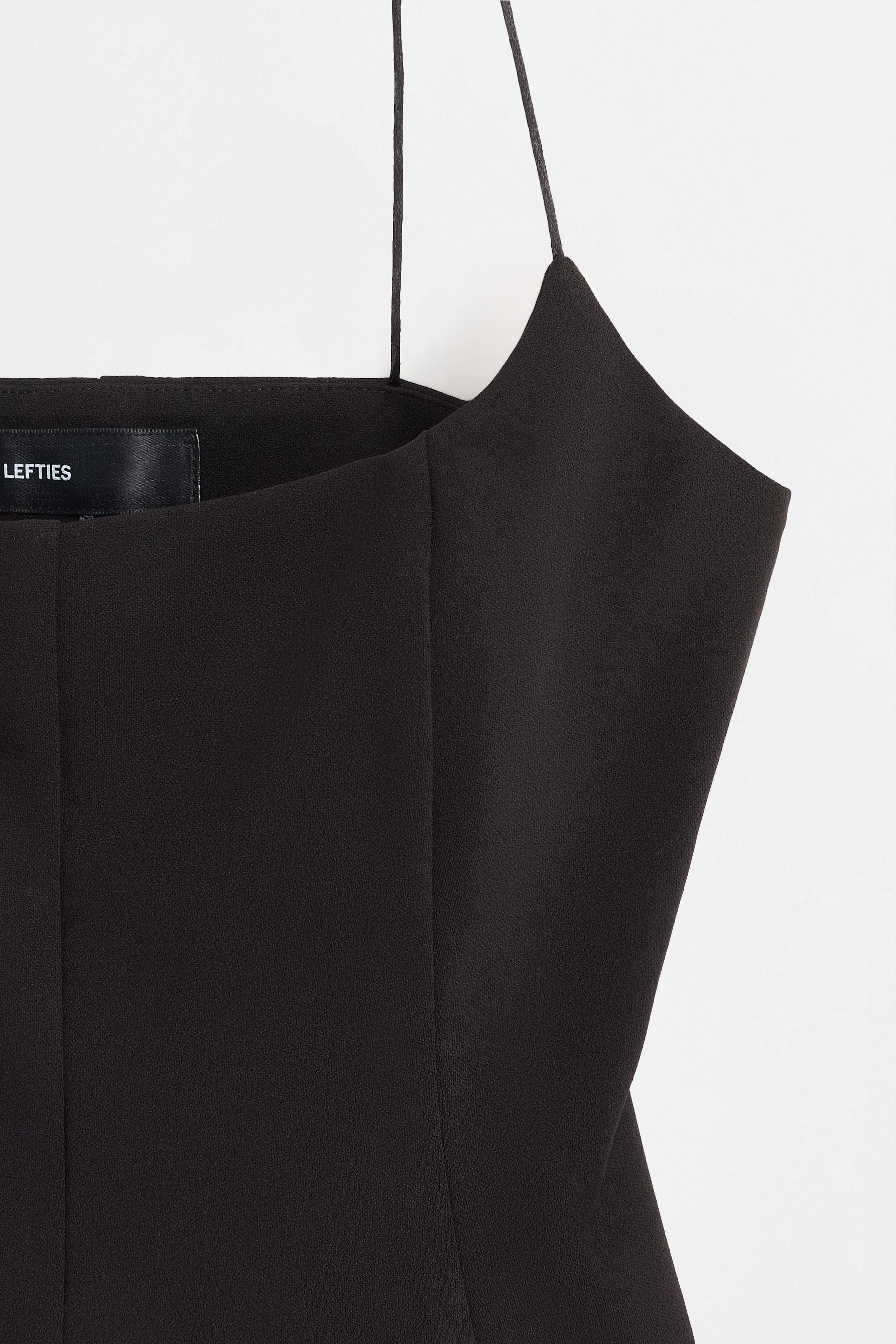 Thin strap bustier top — BLACK
