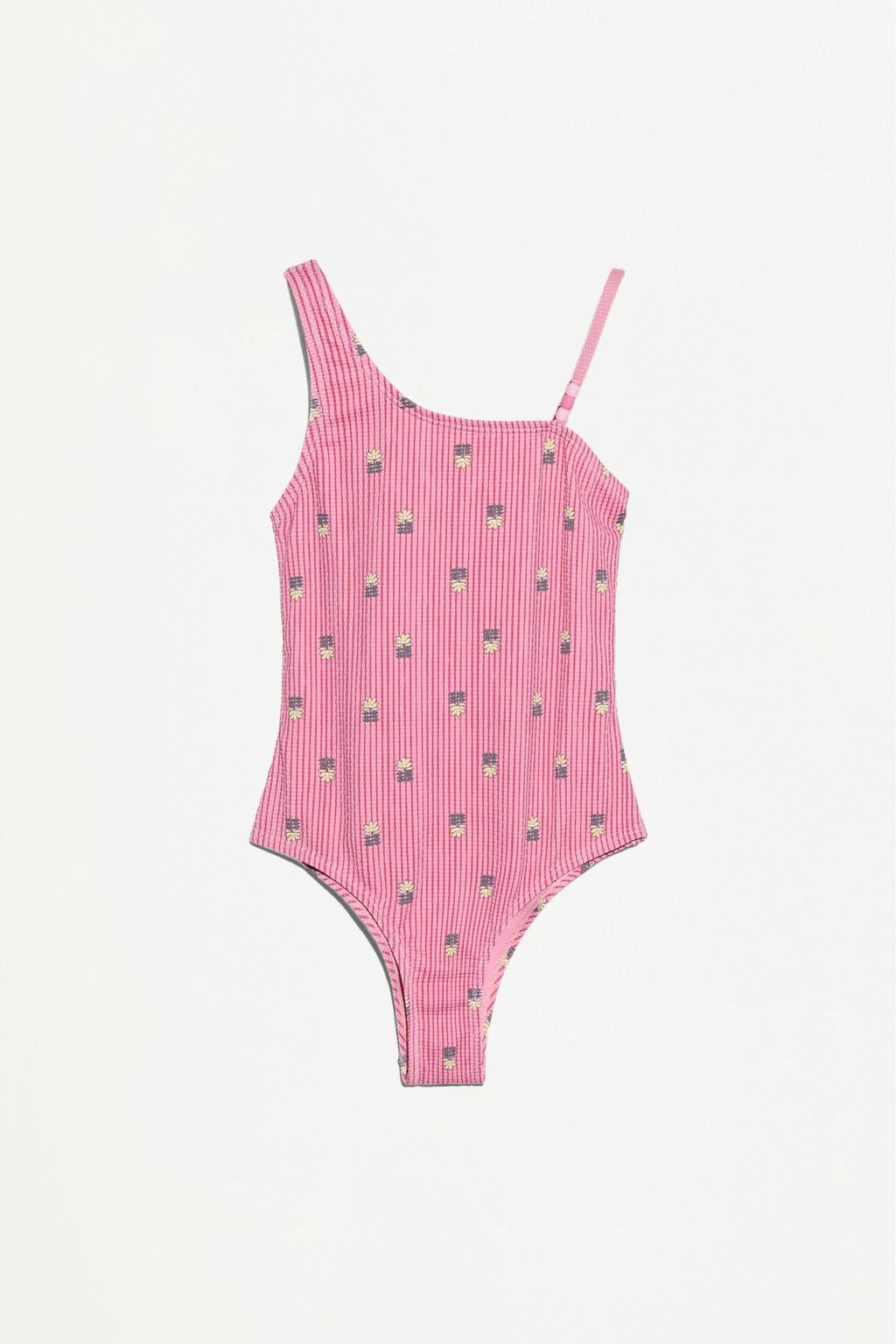 Asymmetric beaded swimsuit
