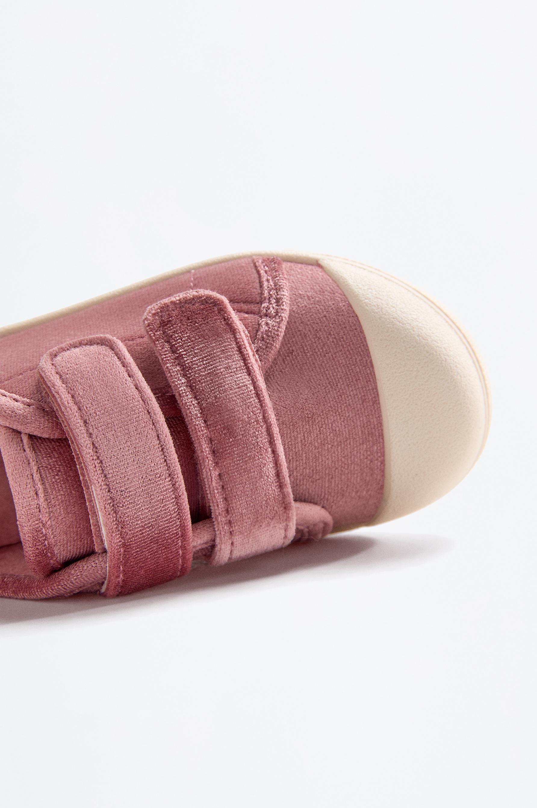 Velvet toecap slipper — PINK