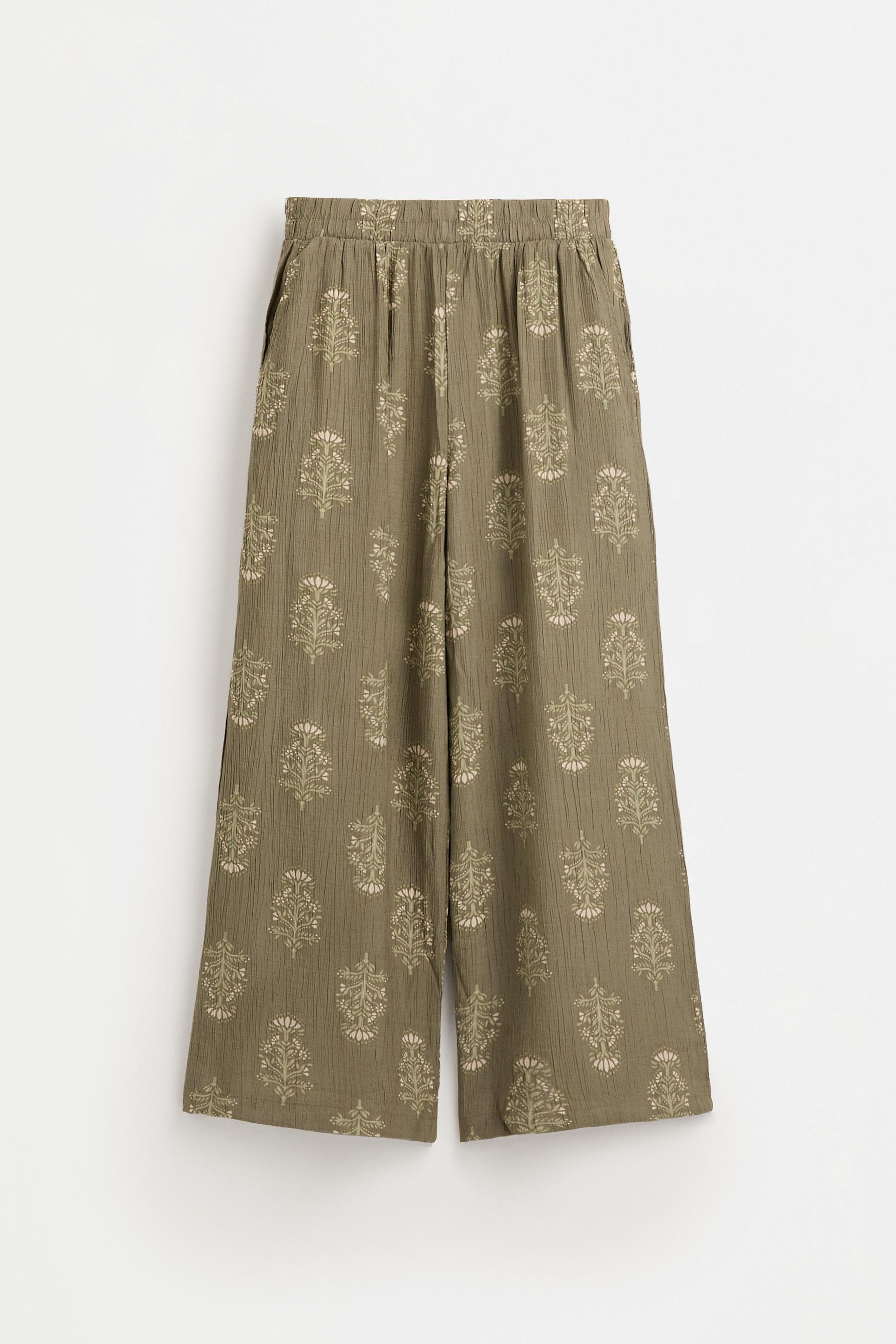 Textured culottes — MEDIUM GREEN