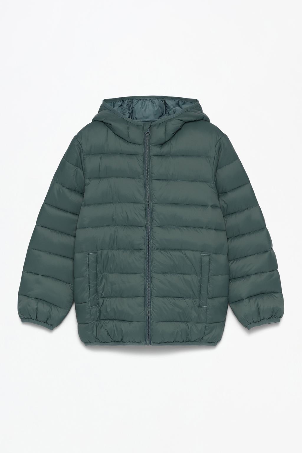 Lightweight hooded puffer jacket