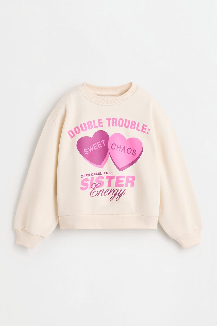 Printed sweatshirt — MEDIUM ECRU