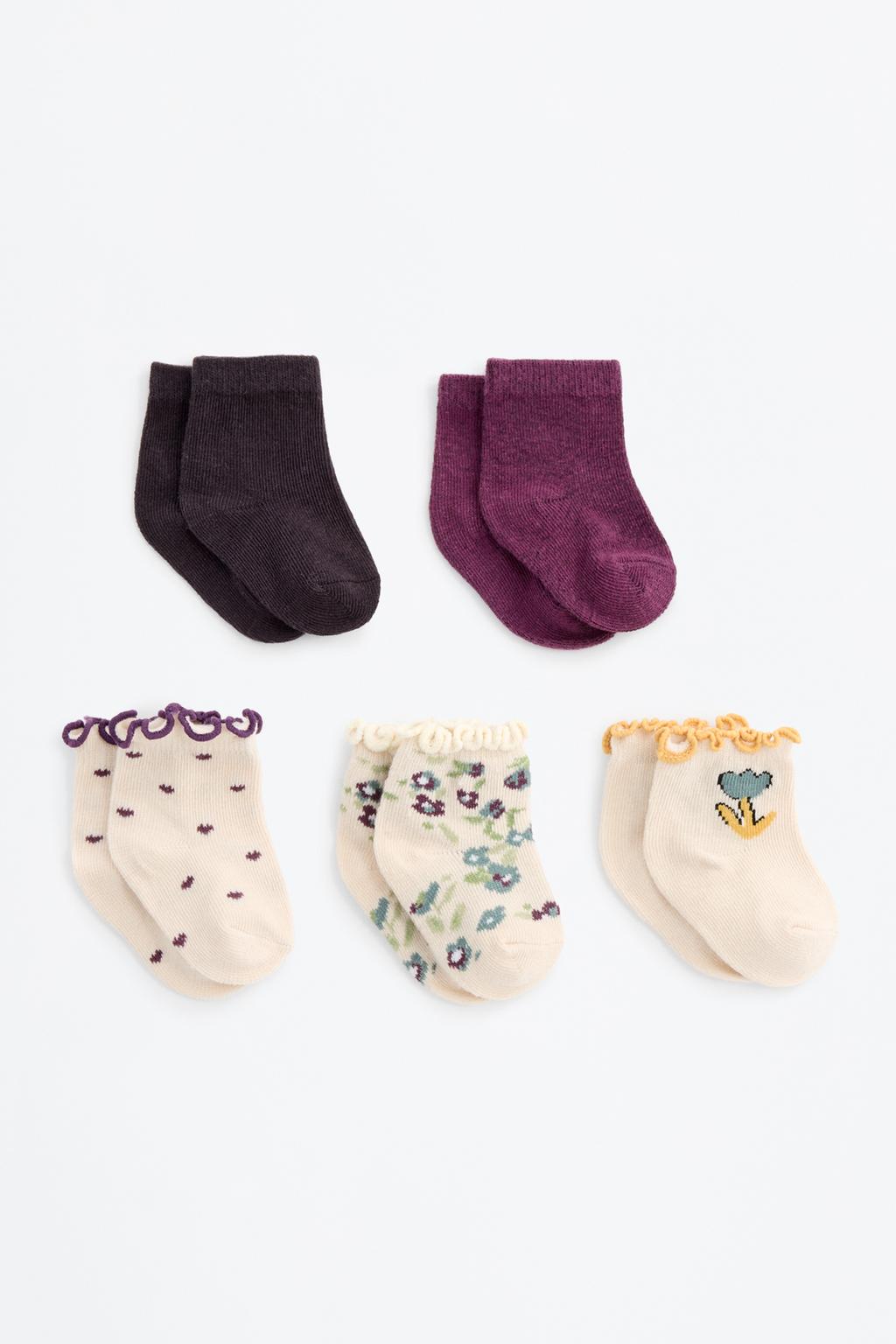 Pack 5 calcetines largos flores