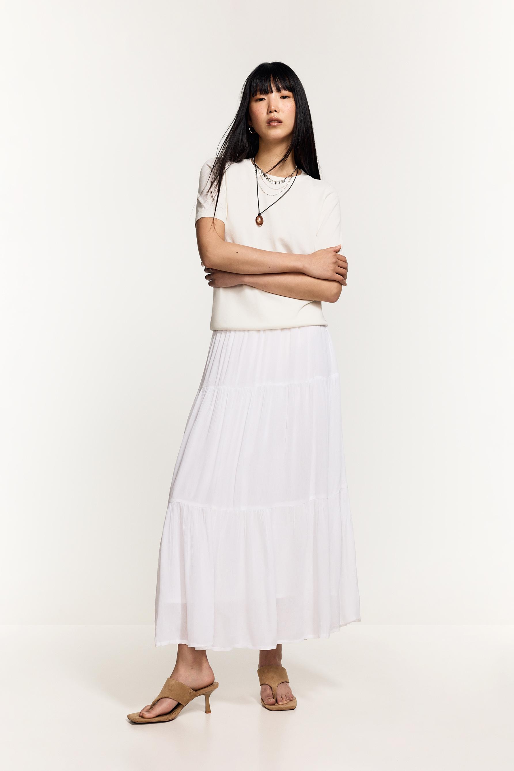 Basic knit top — WHITE