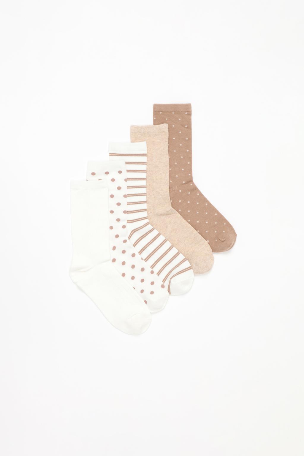 Pack of 5 pairs of contrast socks