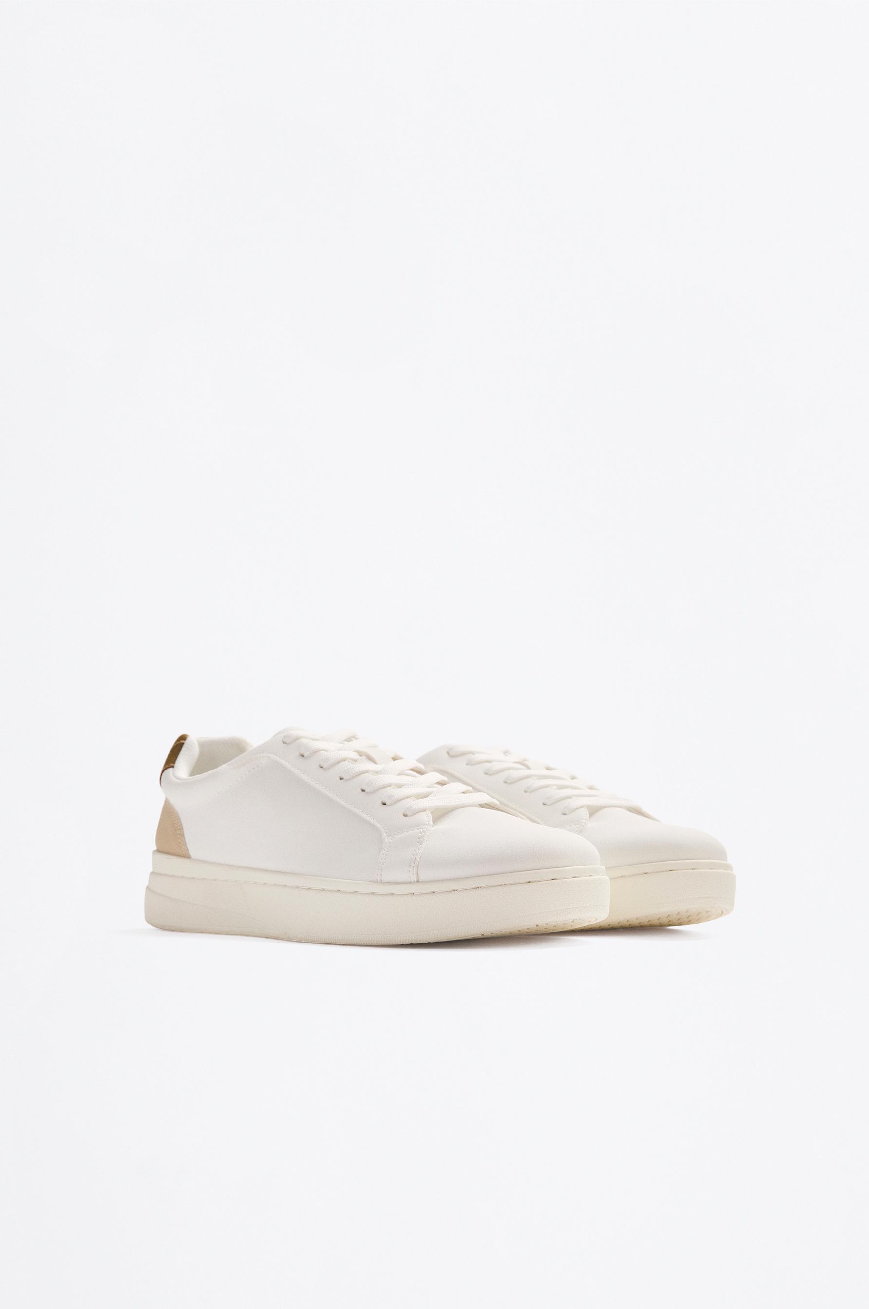 Contrast heel counter sneaker — WHITE