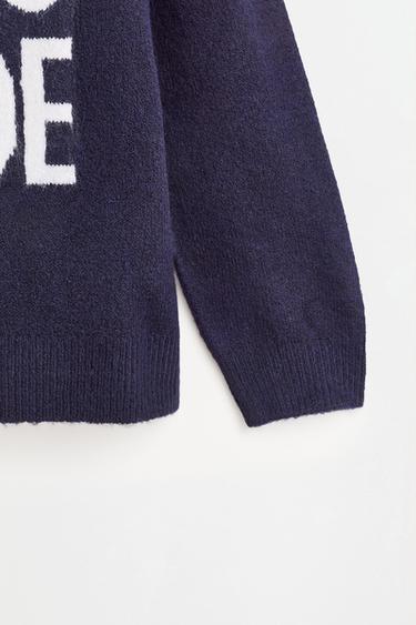 Soft text sweater — NAVY 5