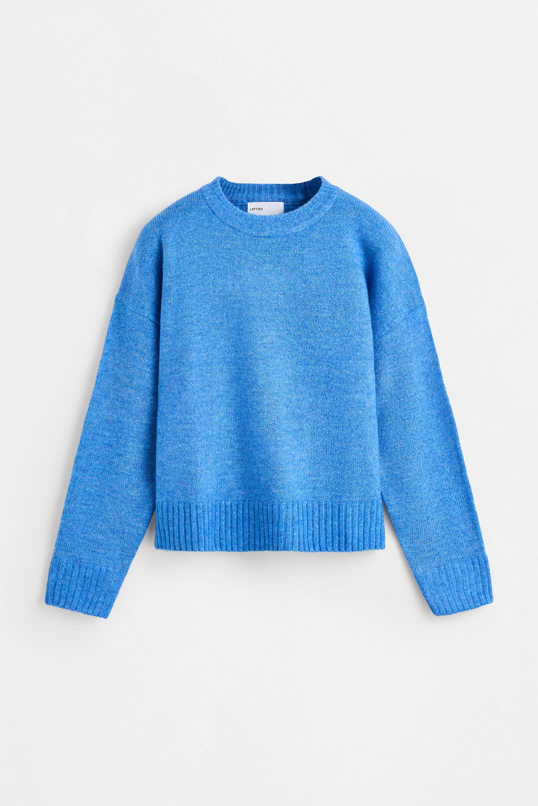 Striped fluffy sweater — BLUE
