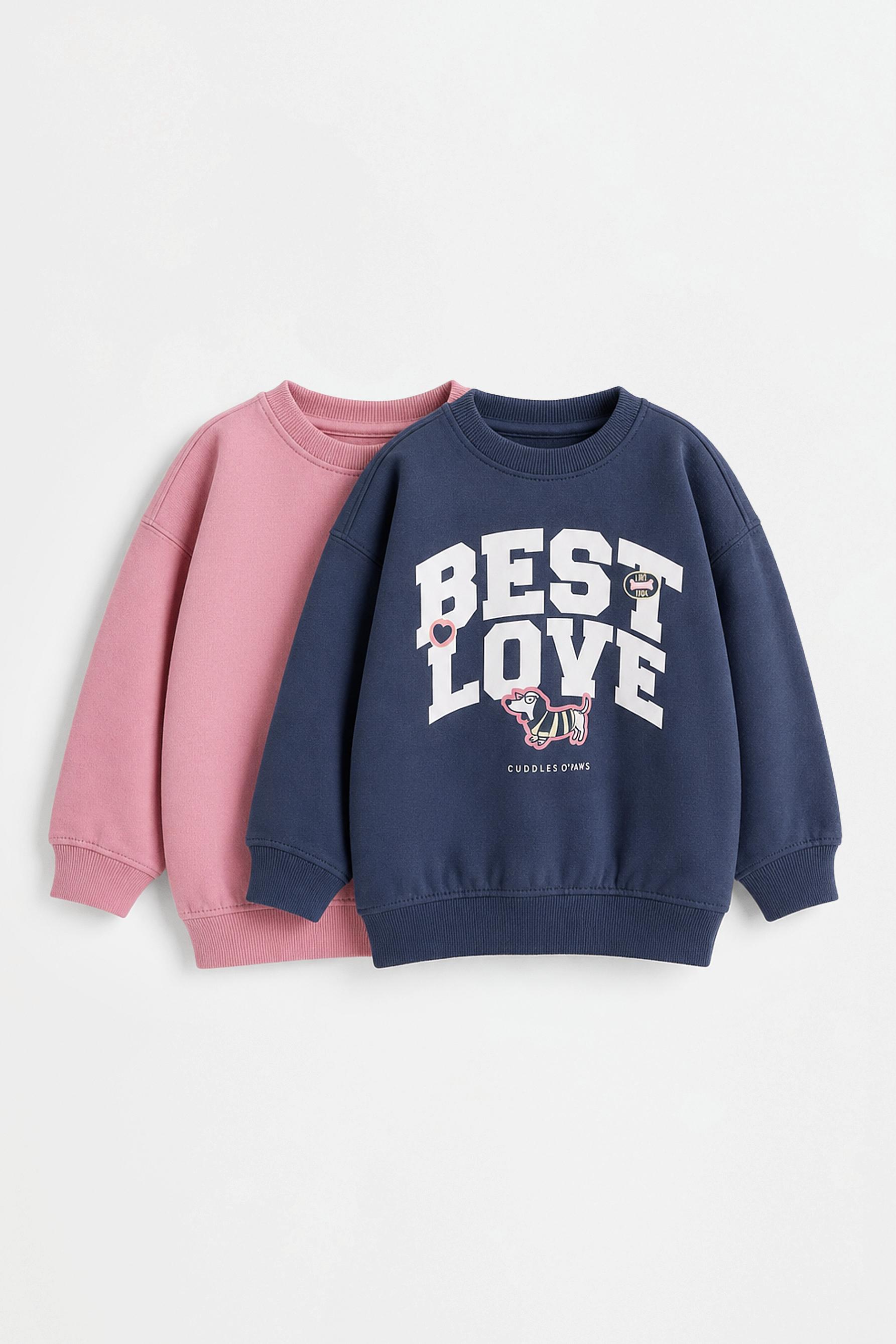 Pack of 2 contrast sweatshirts — DARK NAVY